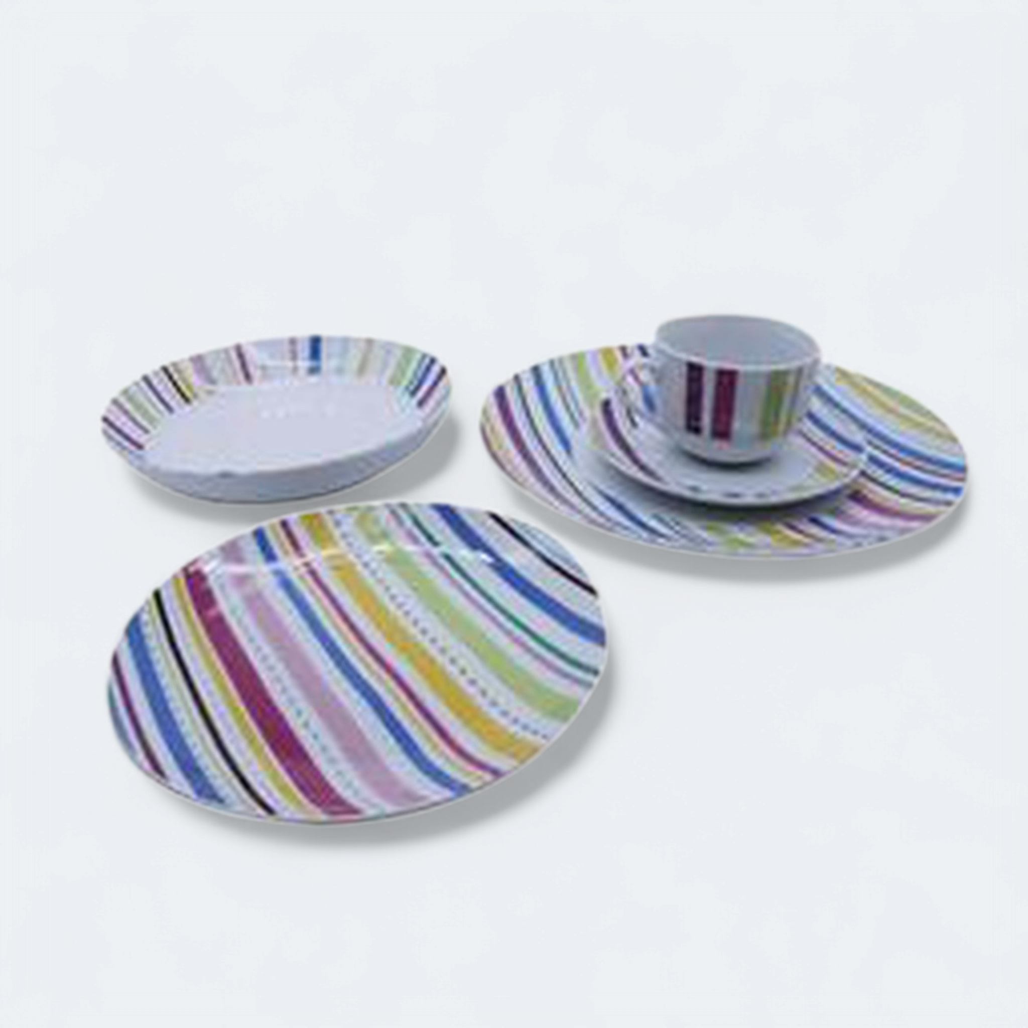 Ceramic Pique Dinner 20pc Set Multi Colour