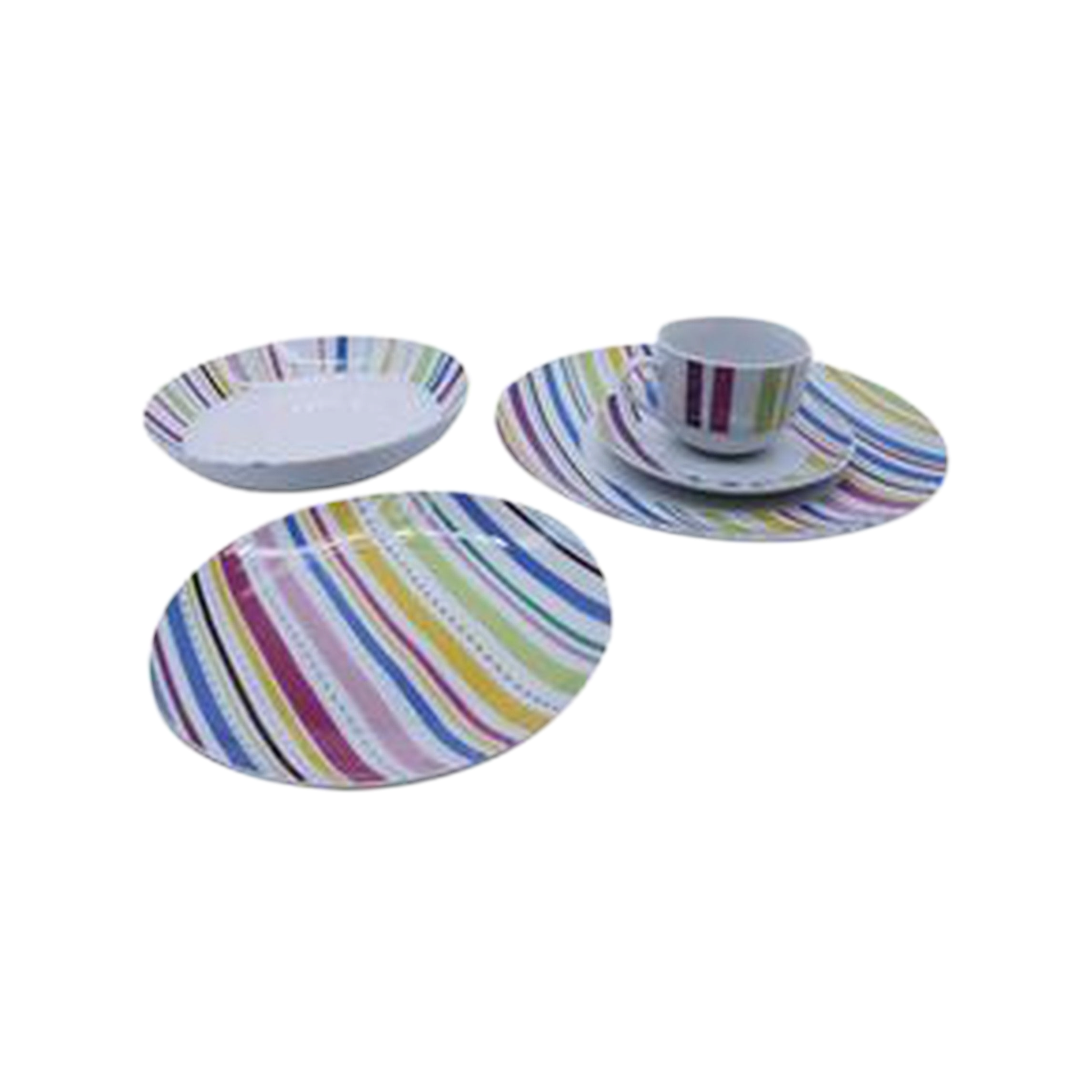 Ceramic Pique Dinner 20pc Set Multi Colour