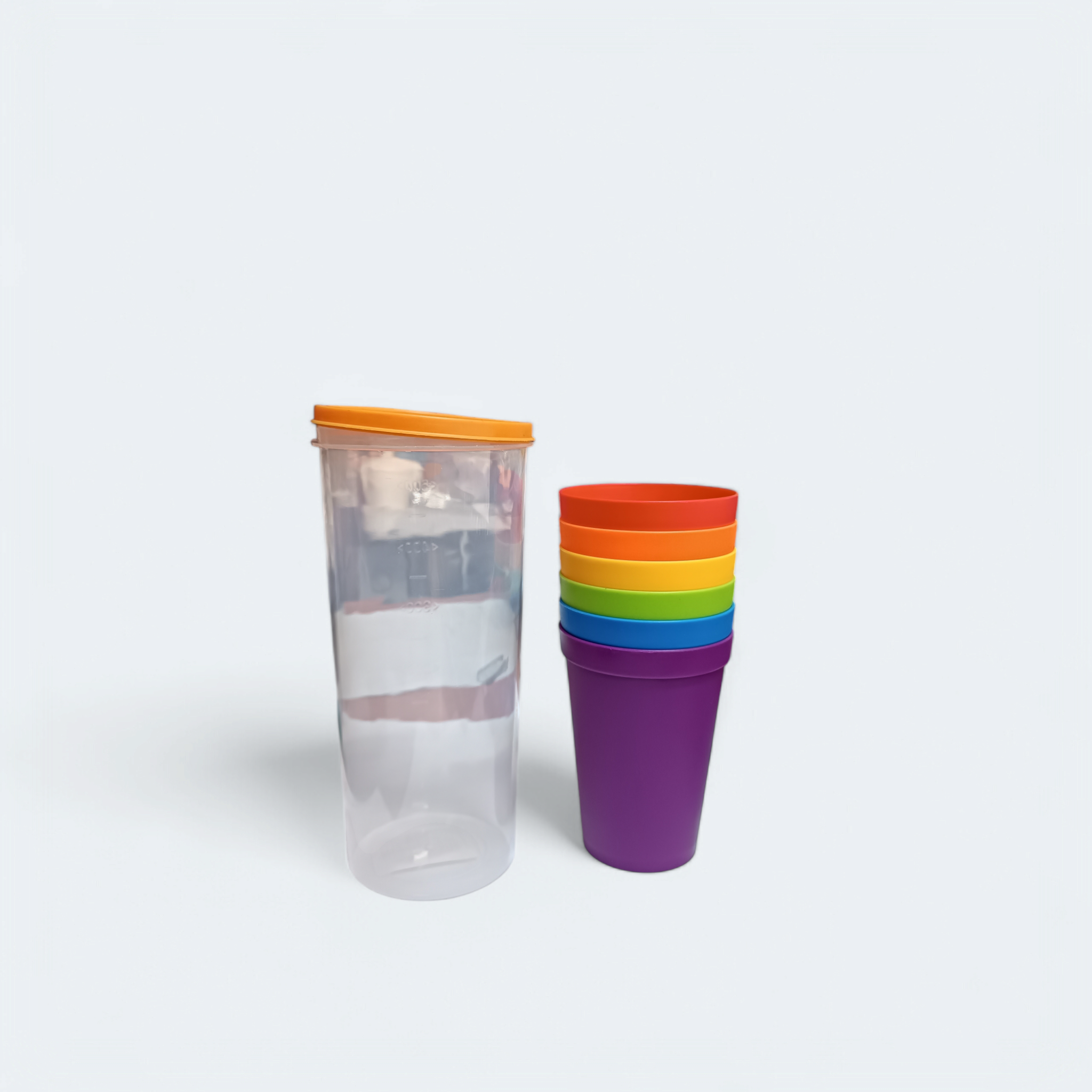 Rainbow Plastic Tumbler Set 200ml Reusable 6pack