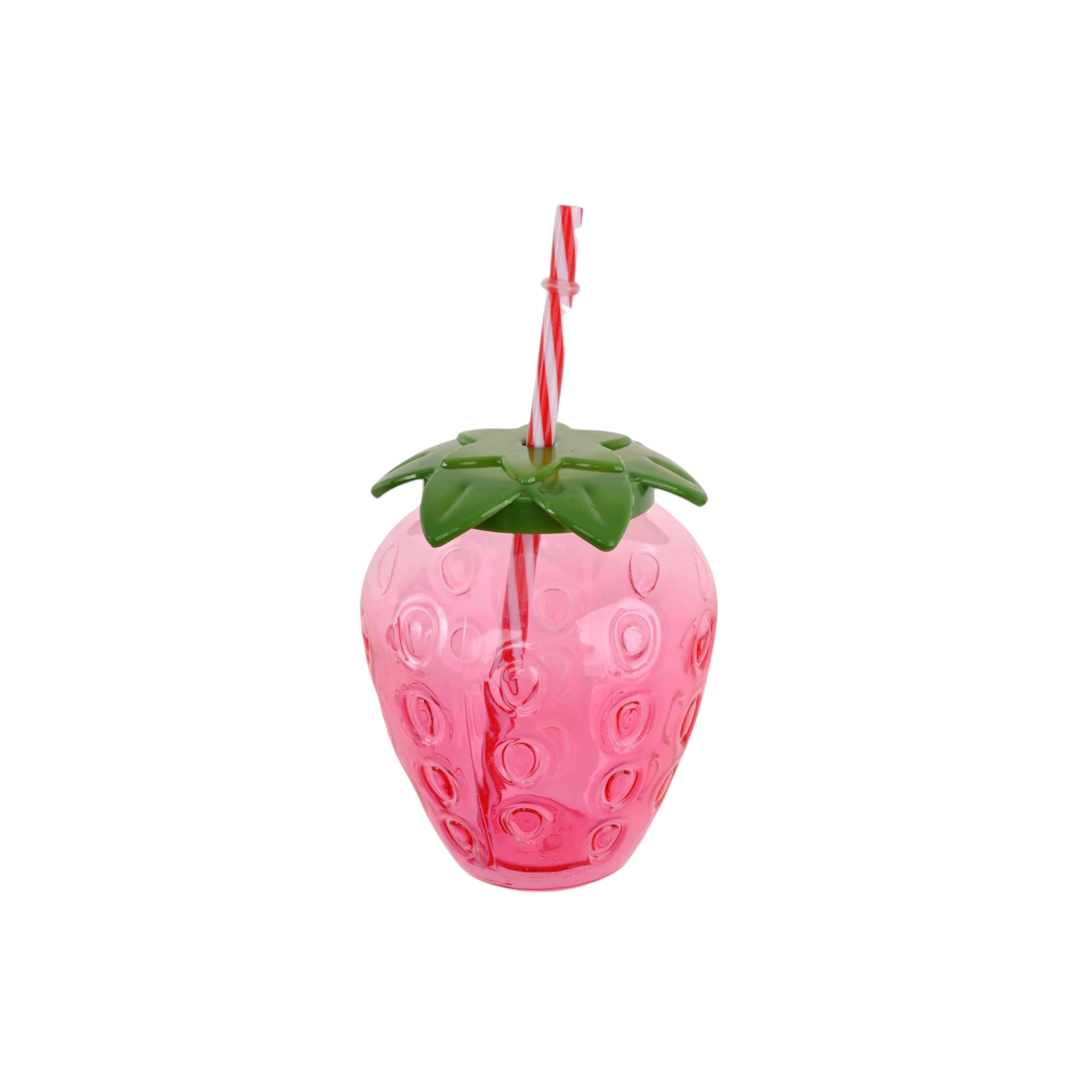 Strawberry Plastic Cup 5x11.5cm with Straw