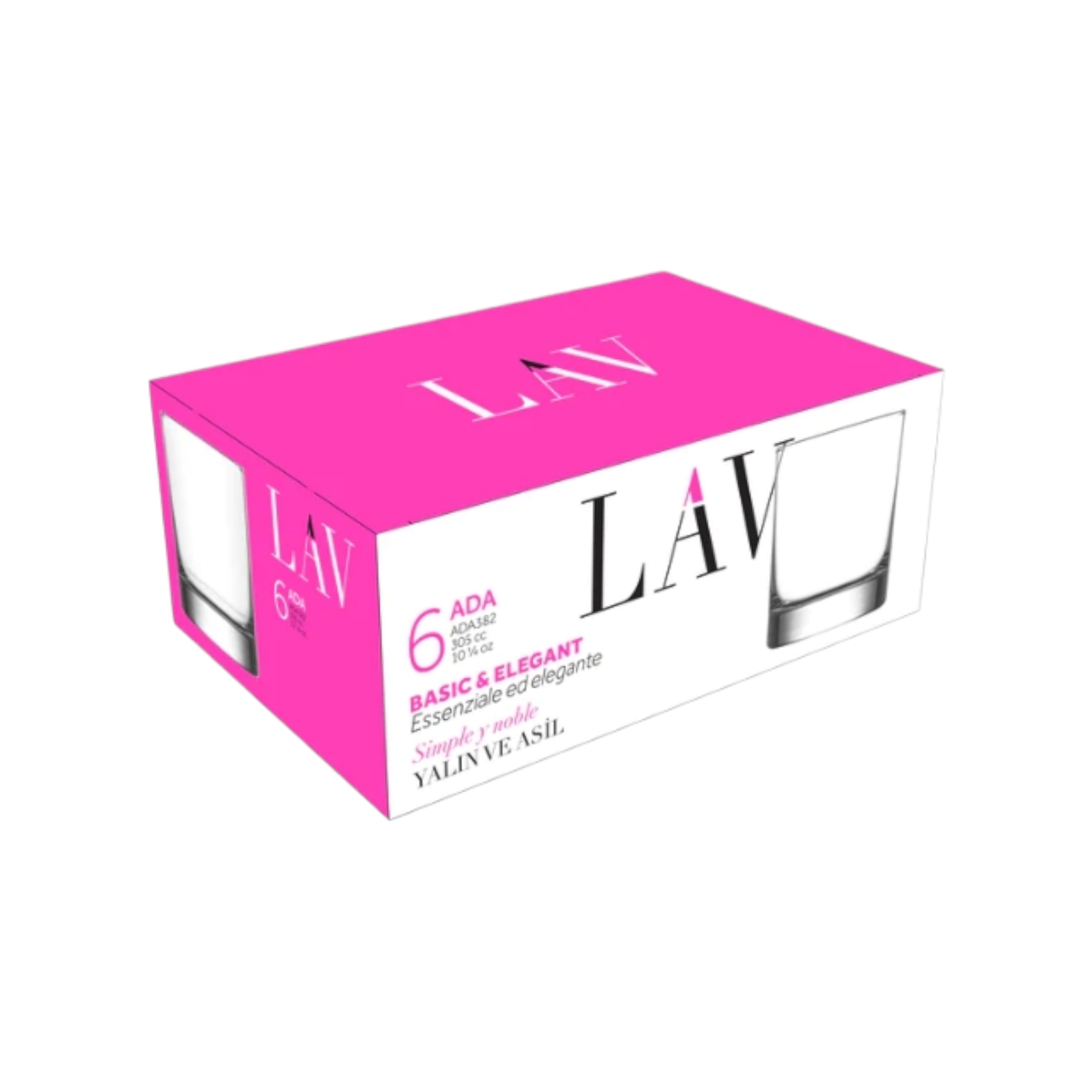 LAV Ada Glass Tumbler 320ml Ada Whisky 6pack SGN337