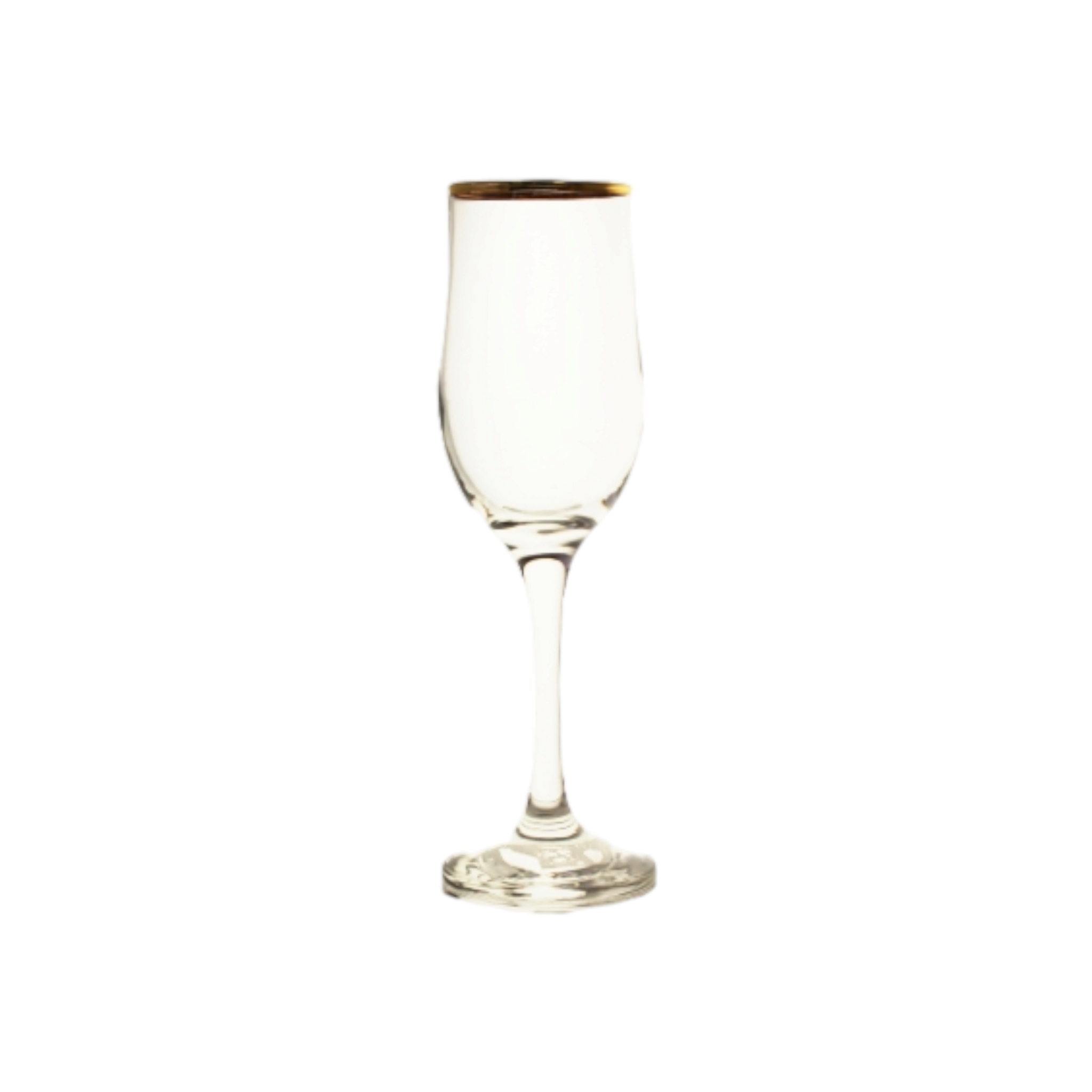 Glass Tumbler 210ml Stemmed Champagne with Gold Rim