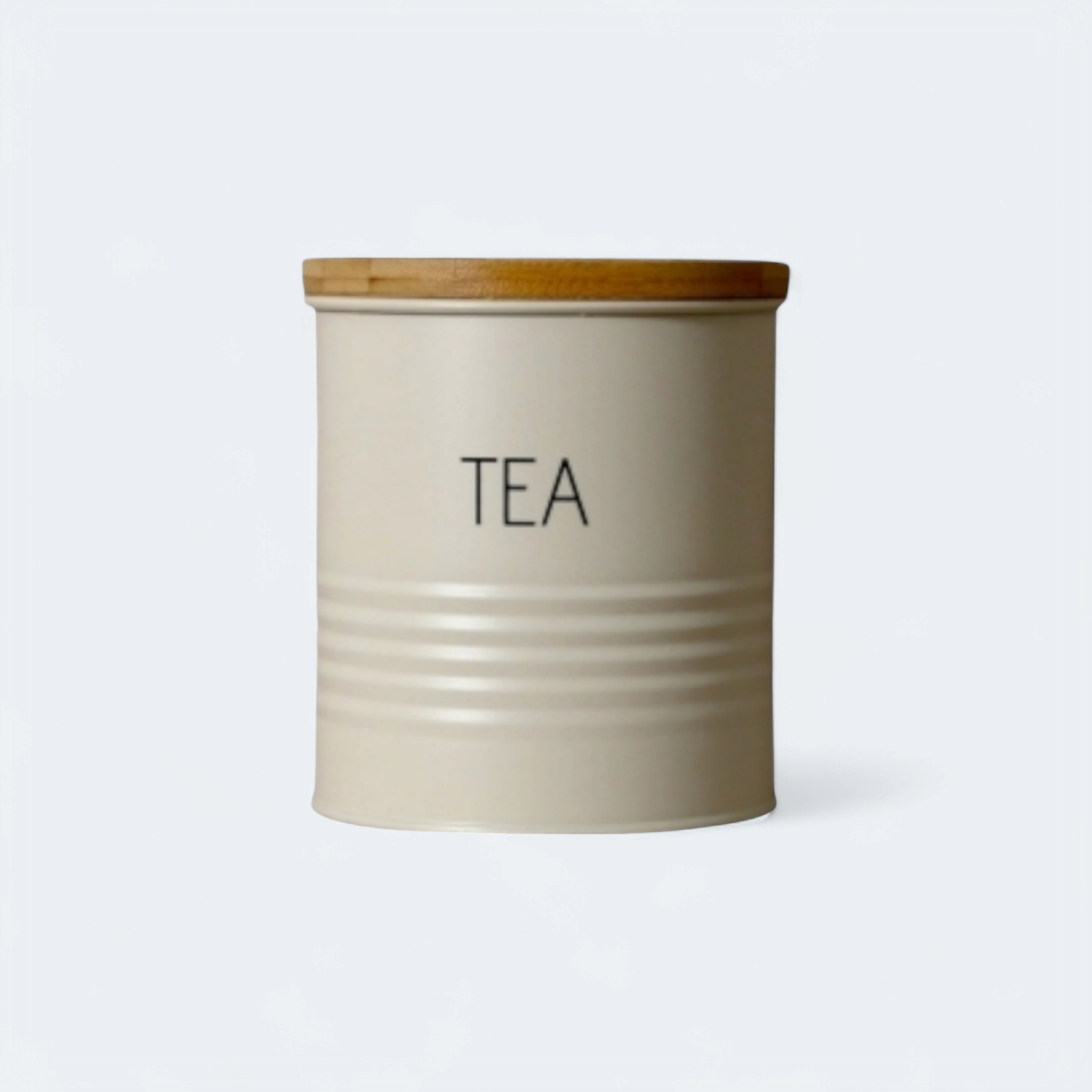 Aqua Tea Tin Canister Cream with Bamboo Lid 29900