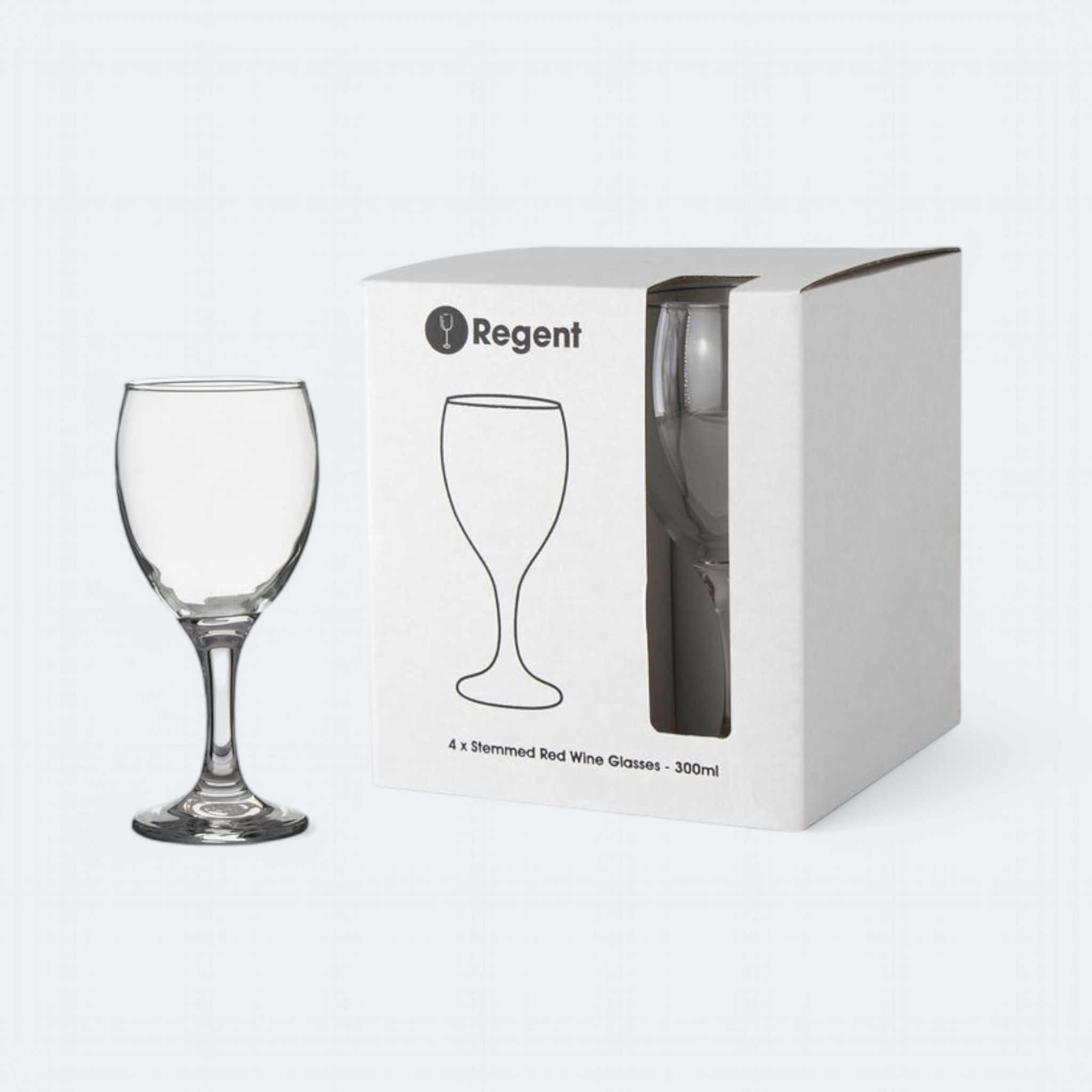 Regent Glass Tumbler 300ml Red Wine Stemmed 4pack 10401