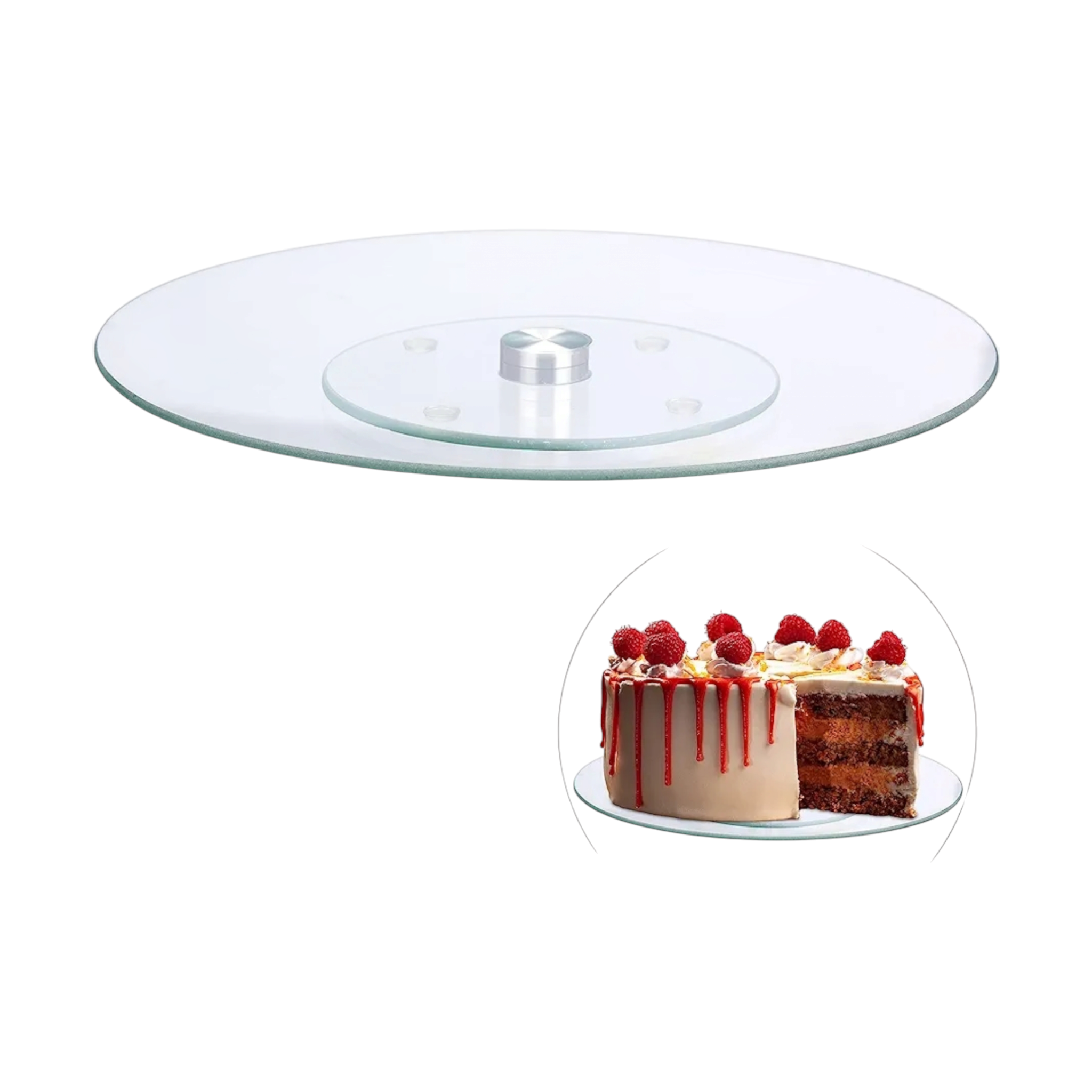 Lazy Susan Glass Turntable 32cm Serving Tray Plateau Tournant 202-3