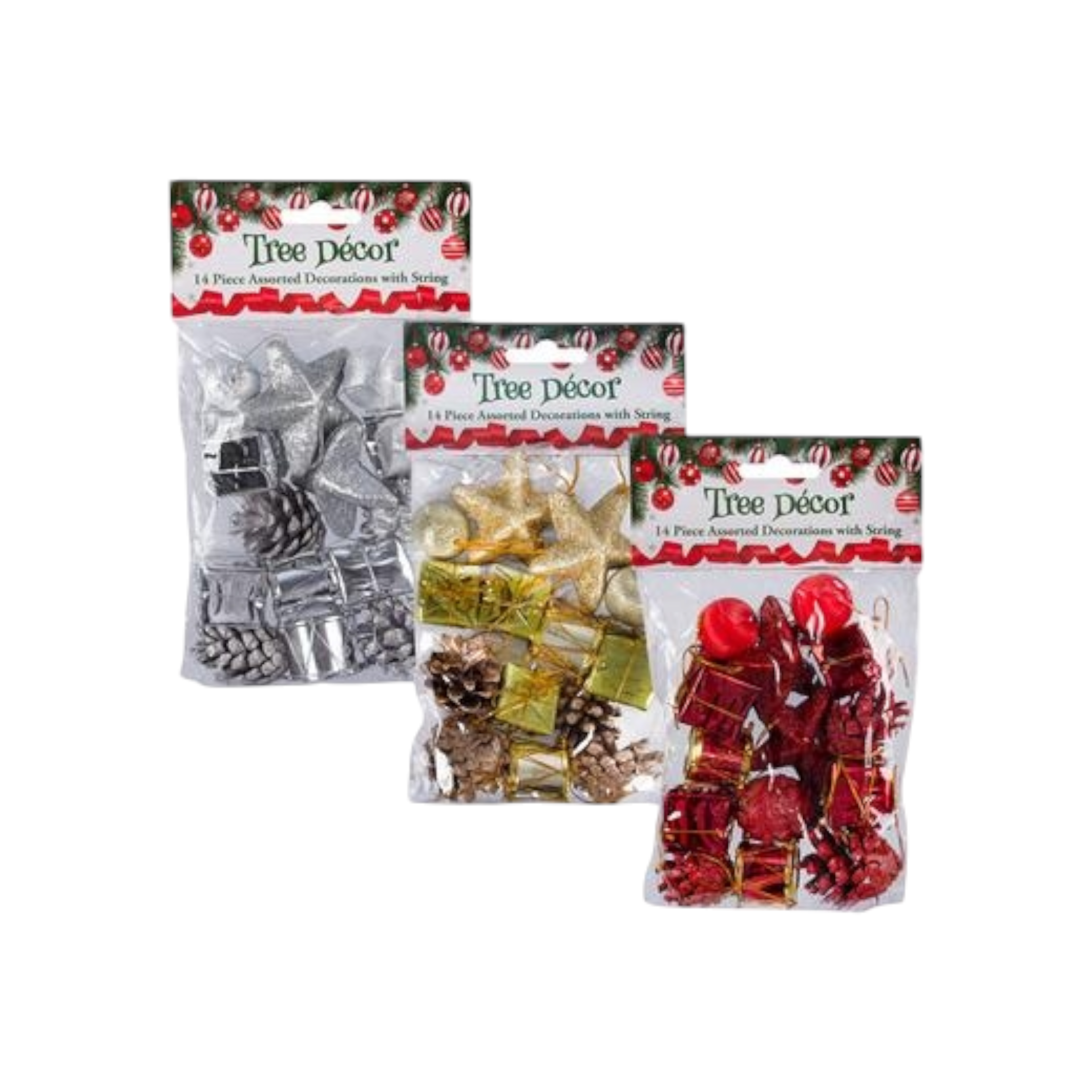 Tree Decor Balls-Box-Cones 14pc Set