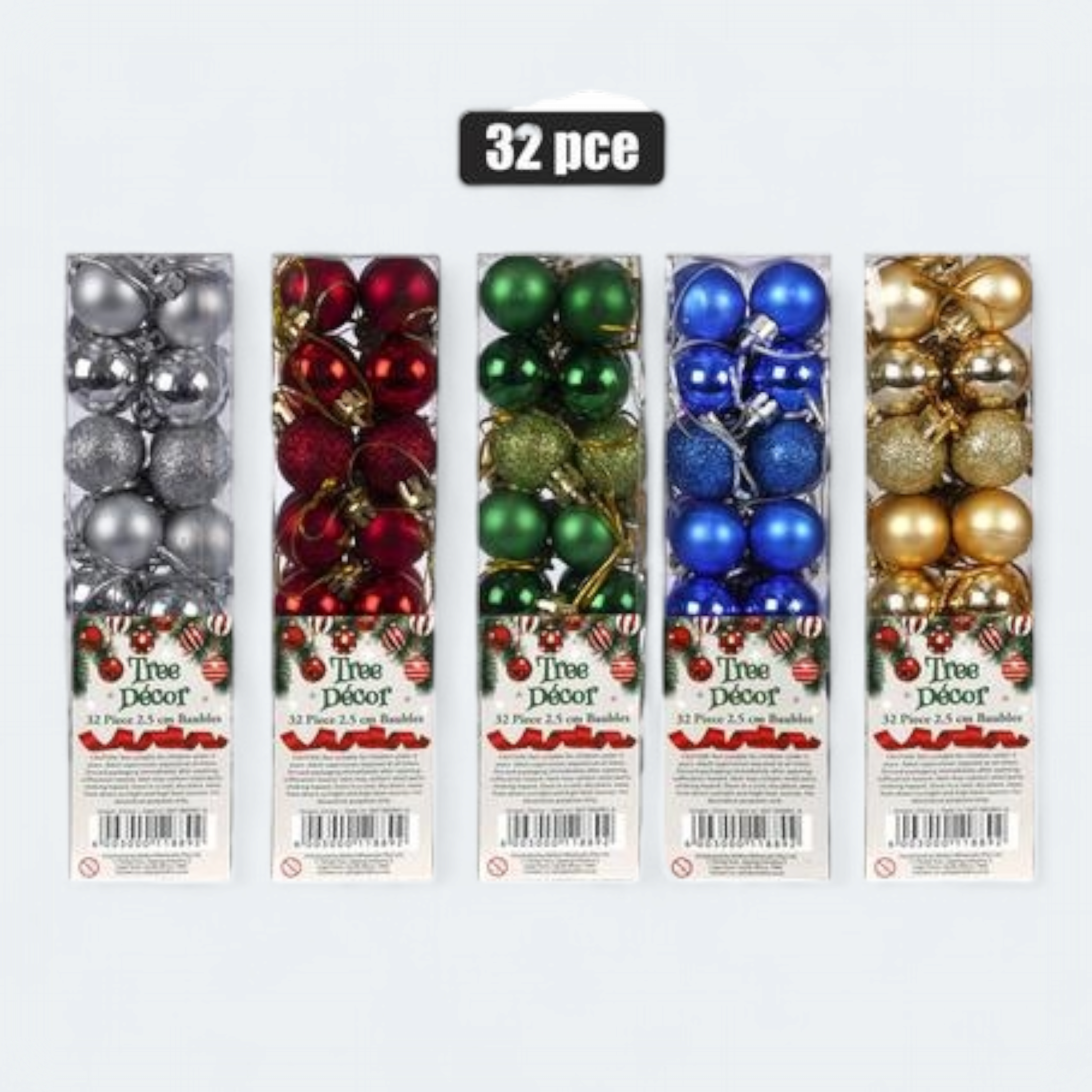 Tree Decor Balls Polished 32pc 25mm