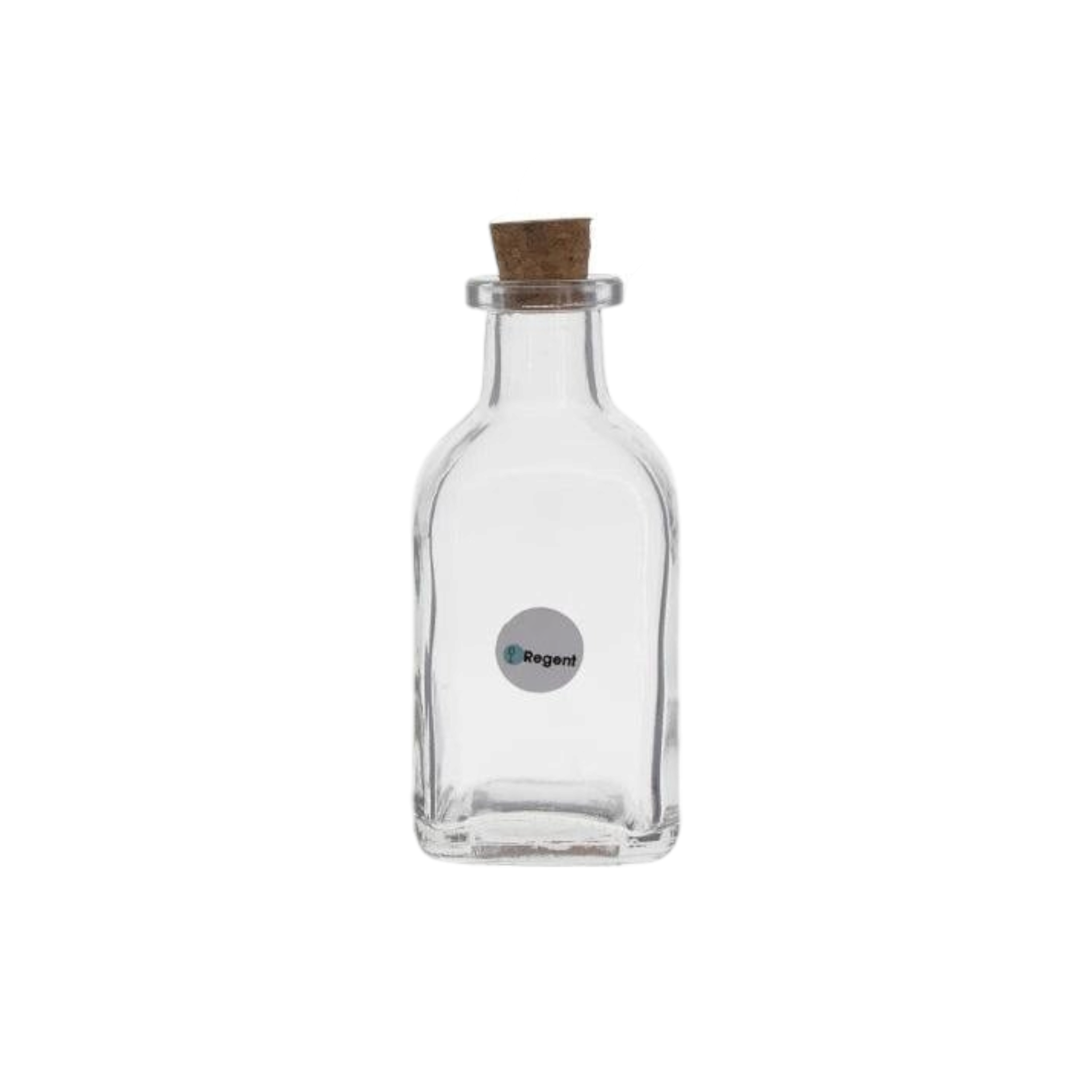 Regent Glass Square Bottle 120ml with Cork Lid 6pack