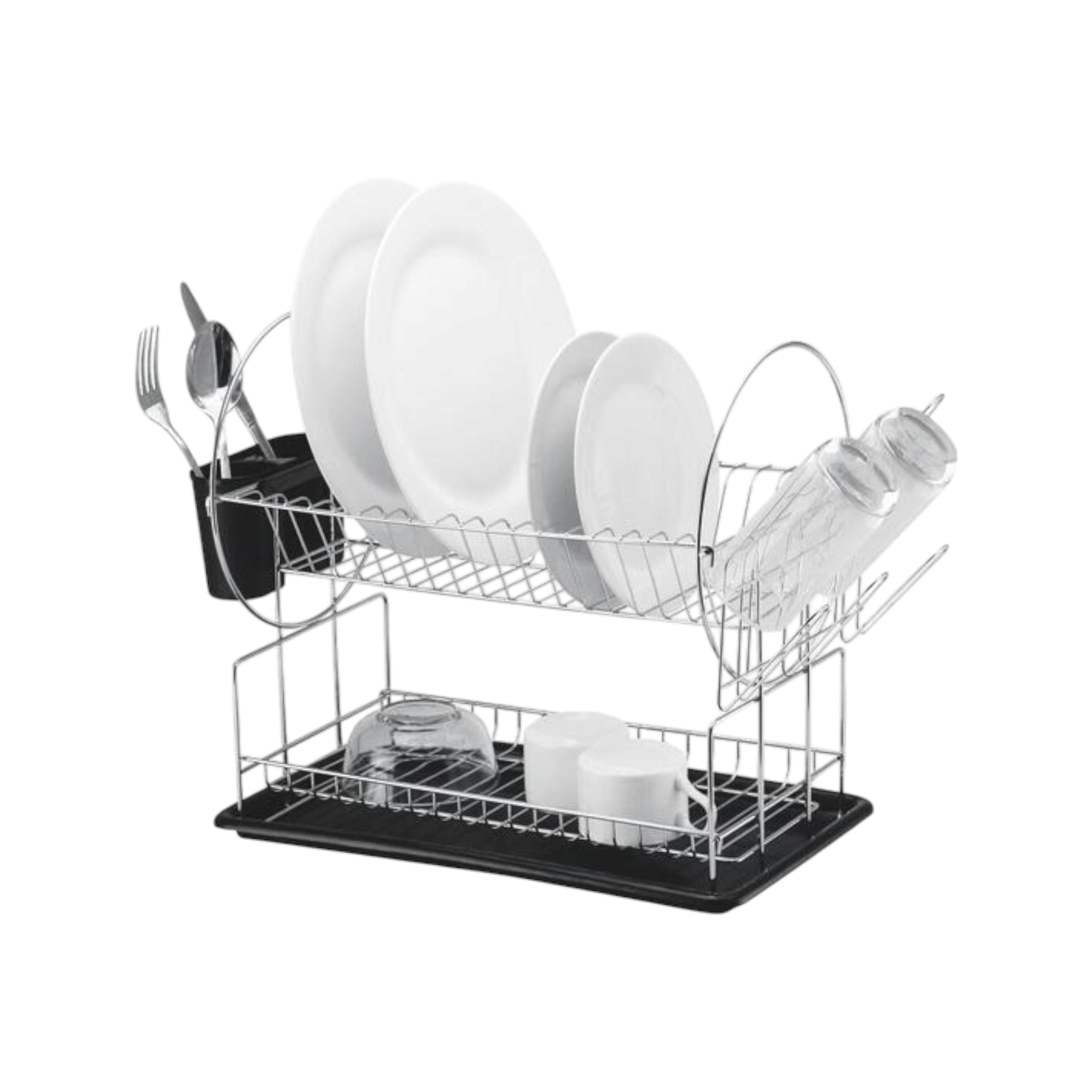 Aqua Dish Rack 2-Tier Chrome 29834