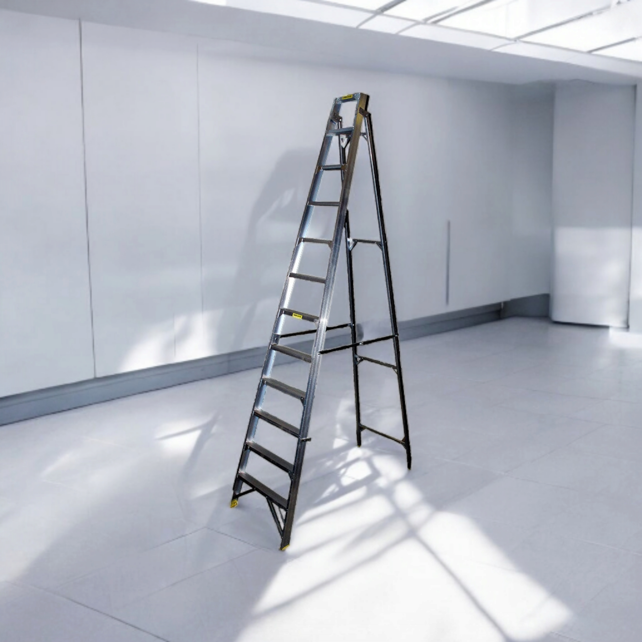 Aluminum Step Ladder 3.0m Industrial 10 Step Single ASL10