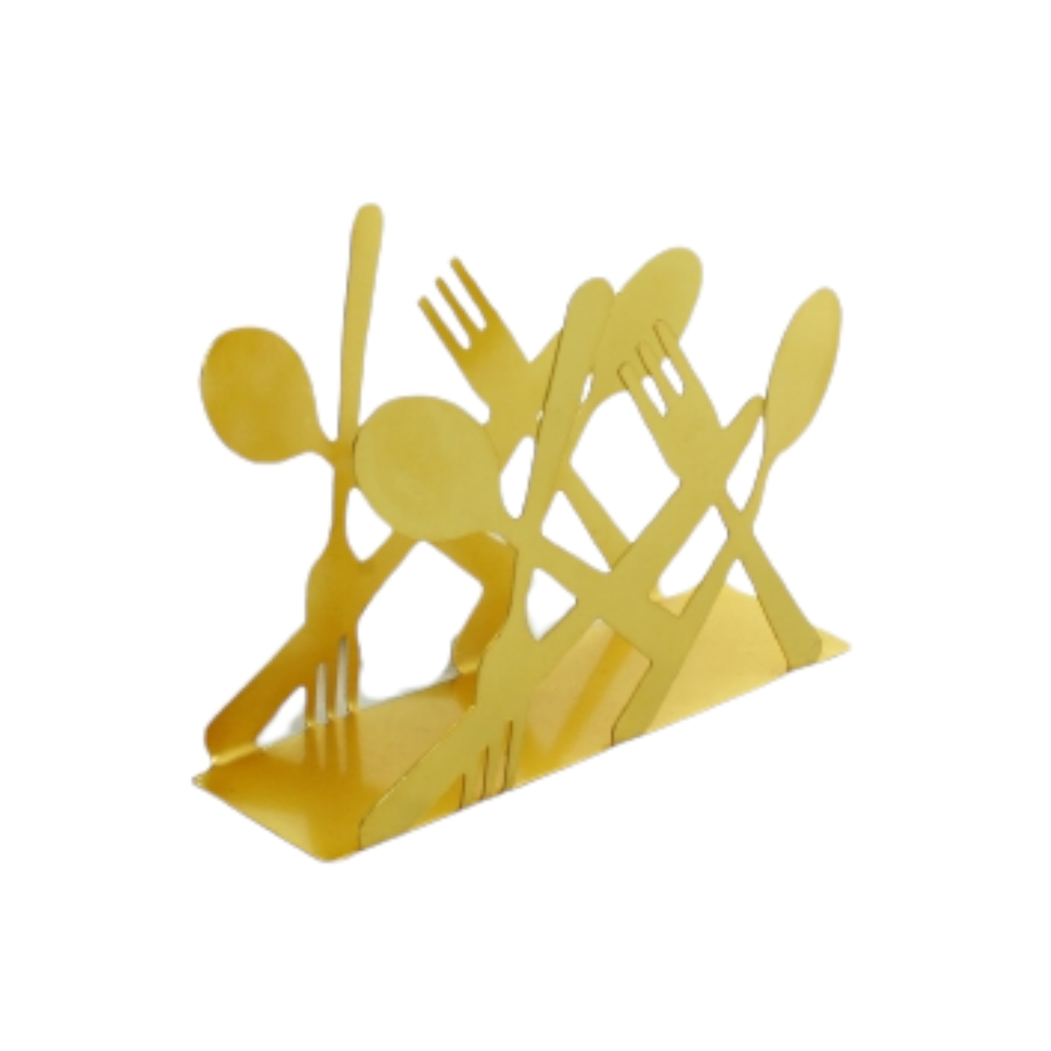 Tissue Holder Metal Gold with Cutlery Design
