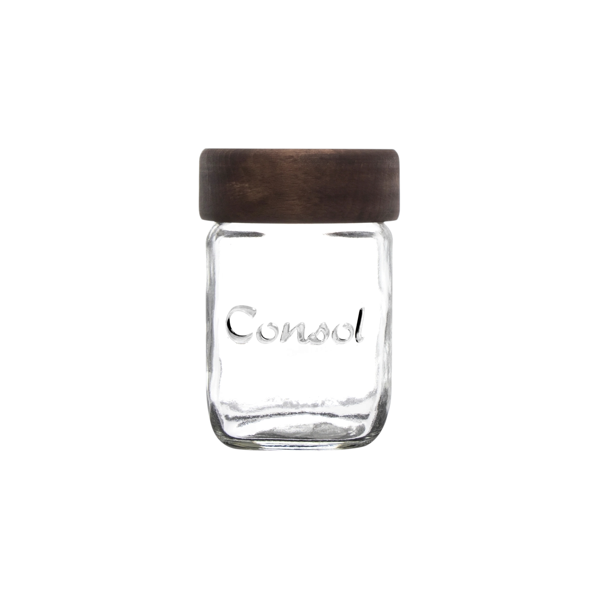 Consol Preserve Glass Jar 250ml with Dark Wood Lid 10141