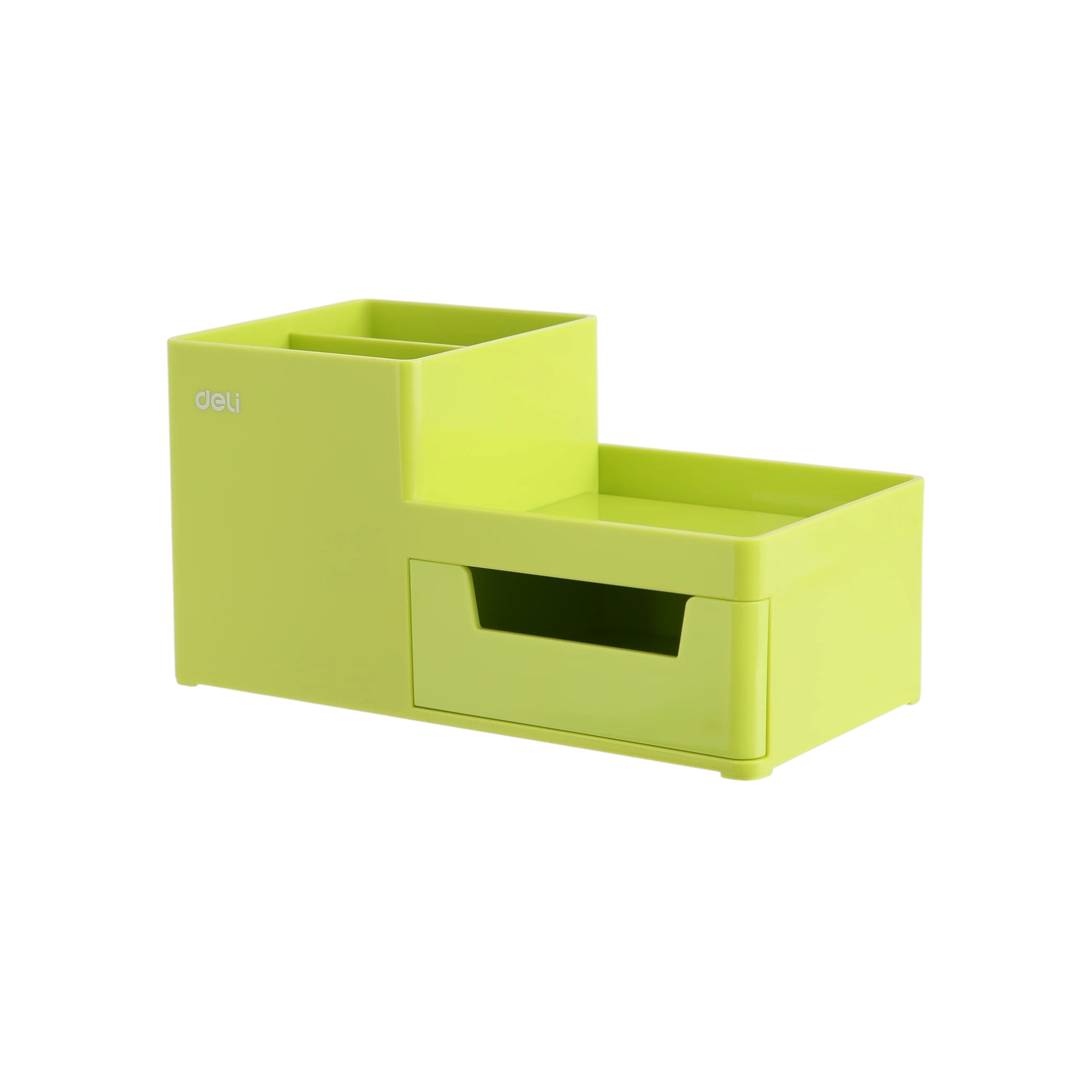 Deli Desk Organizer 1-Drawer 3 -Compartment 175x90x92mm PVC Green