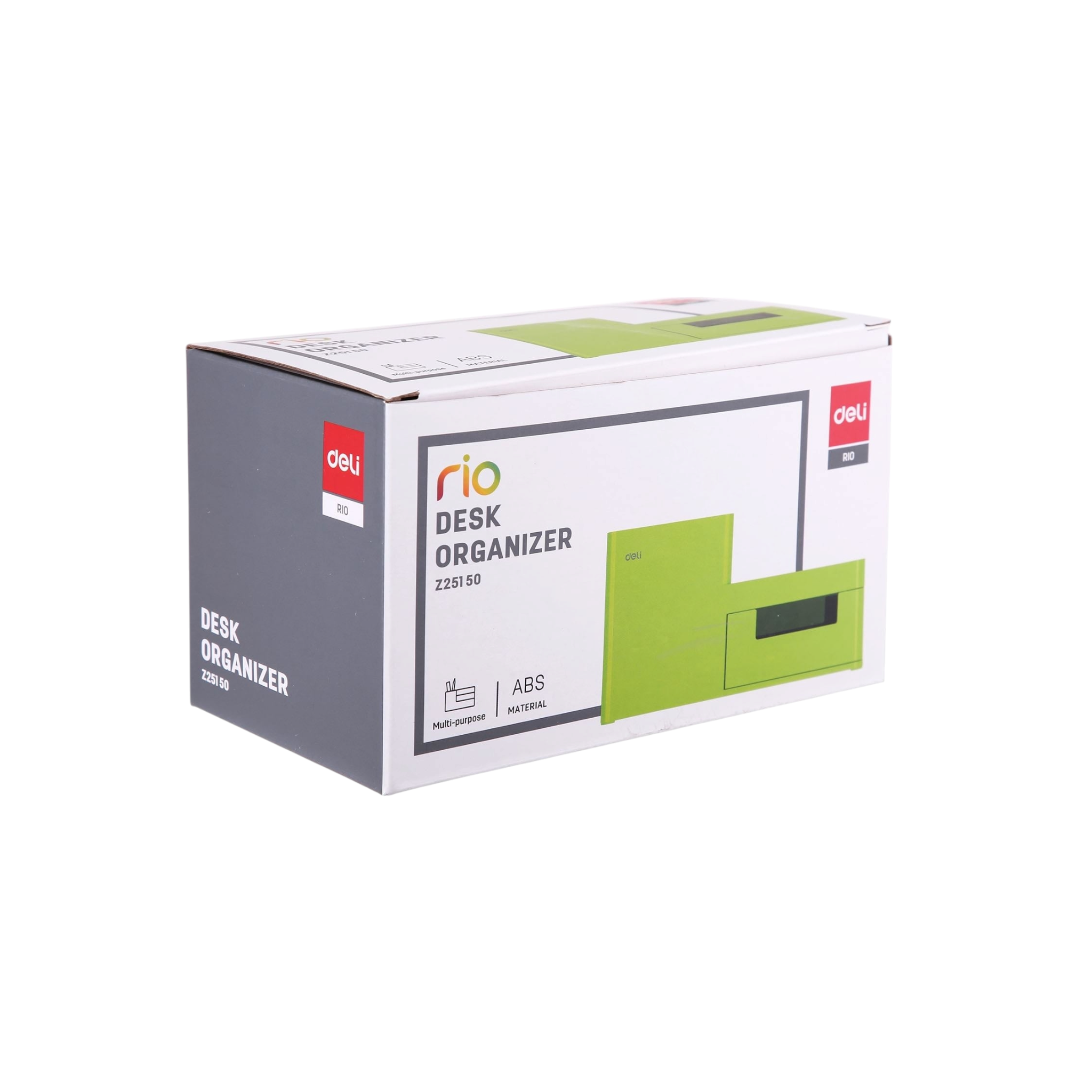 Deli Desk Organizer 1-Drawer 3 -Compartment 175x90x92mm PVC Green