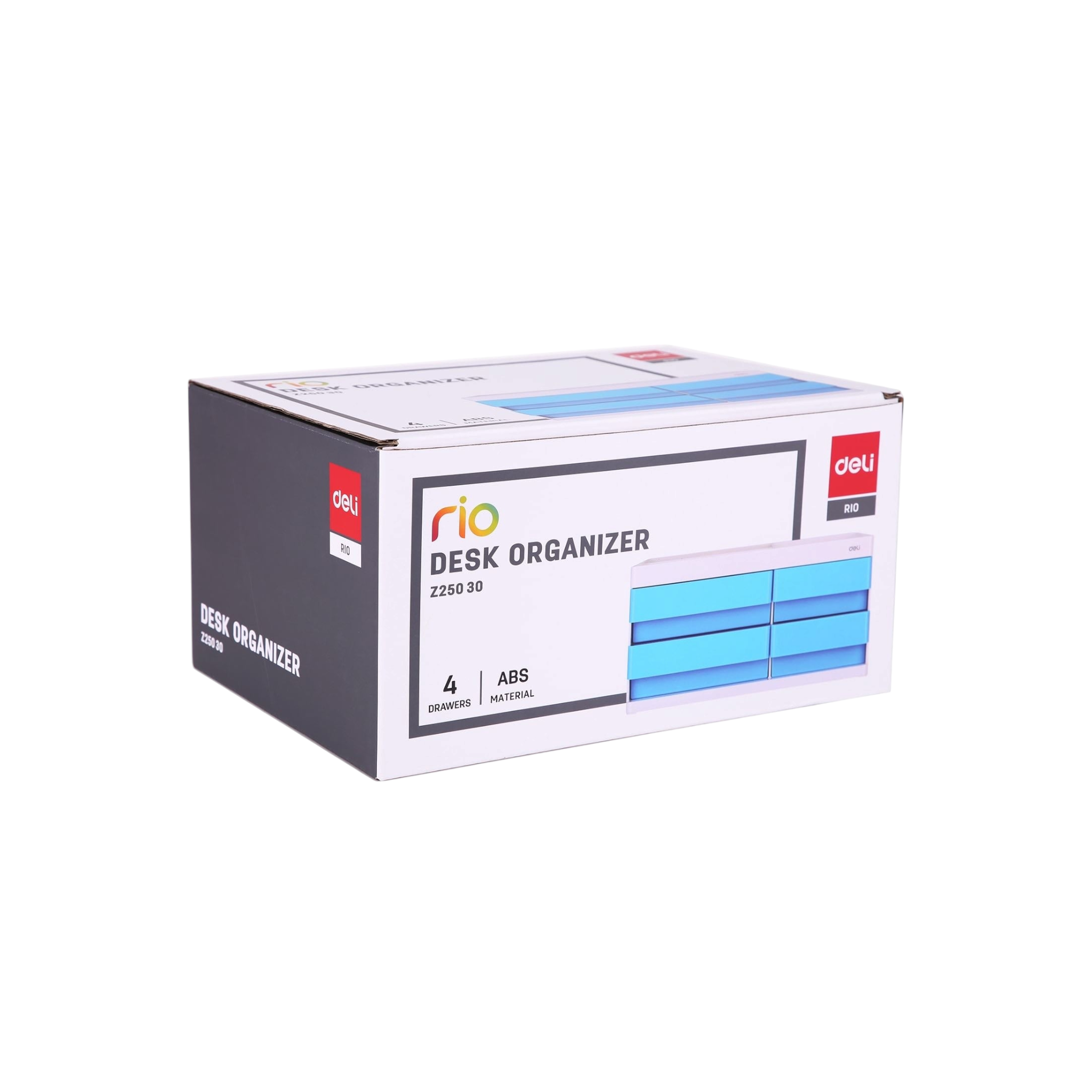 Deli Desk Organizer 4-Drawers 265x189x131mm Blue