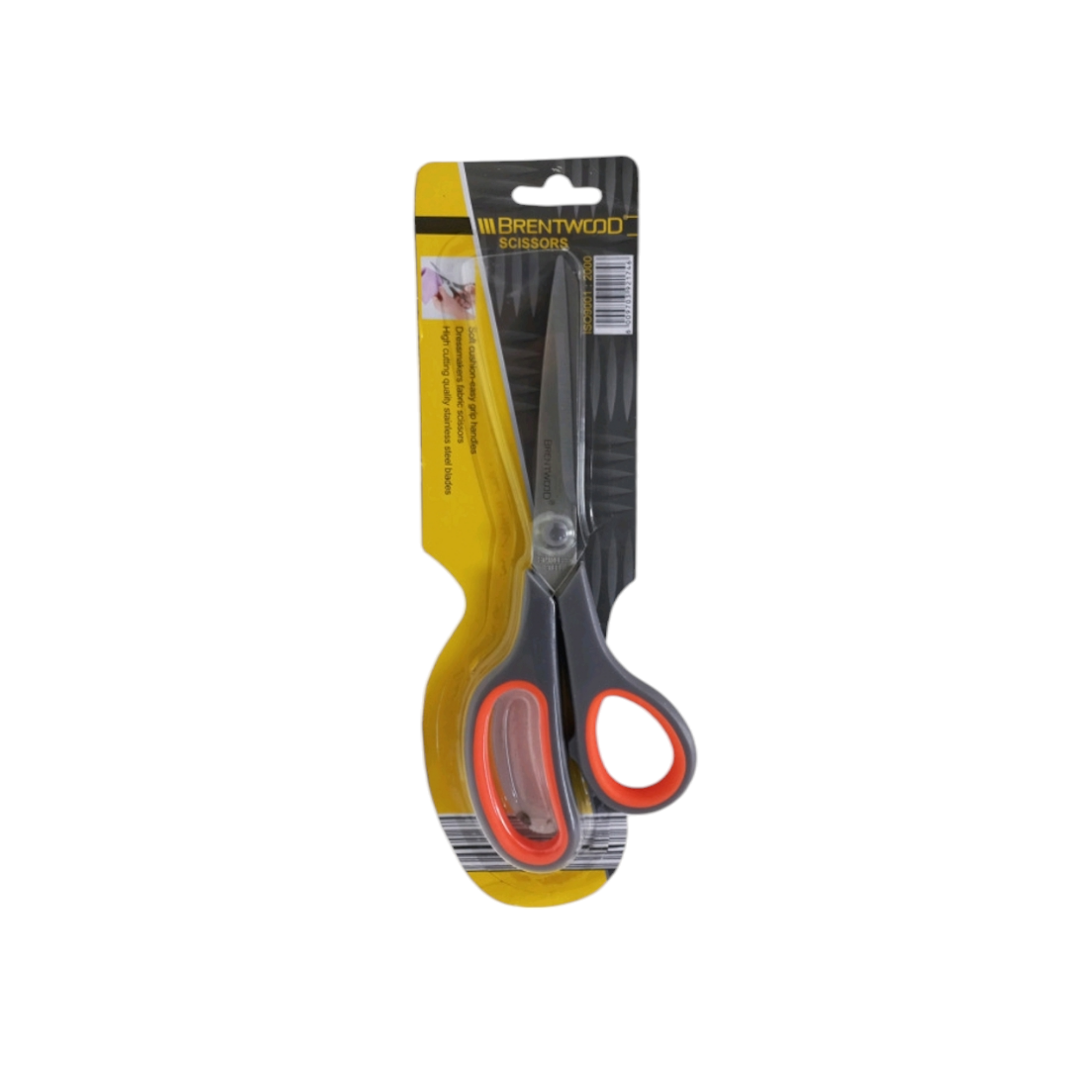 Dressmakers Fabric Scissors with Rubber Handle 9.5inch Orange Handle