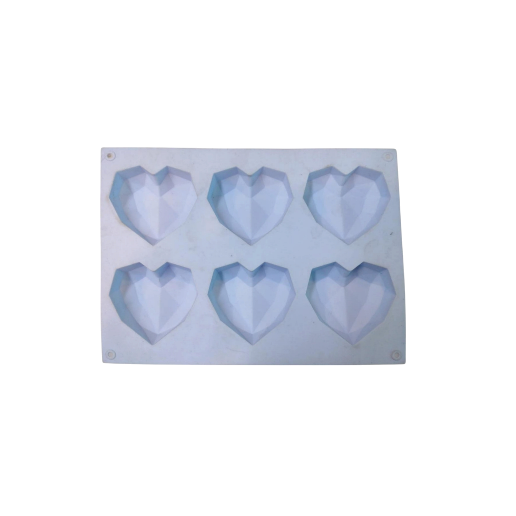 Silicone Baking Cake Mould 22x17cm Heart Shaped 6-Grid
