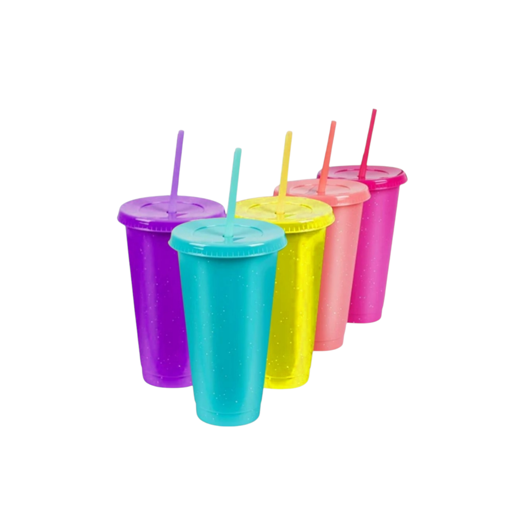 650ml Reusable Glitter Smoothie Cup with Lid & Straw