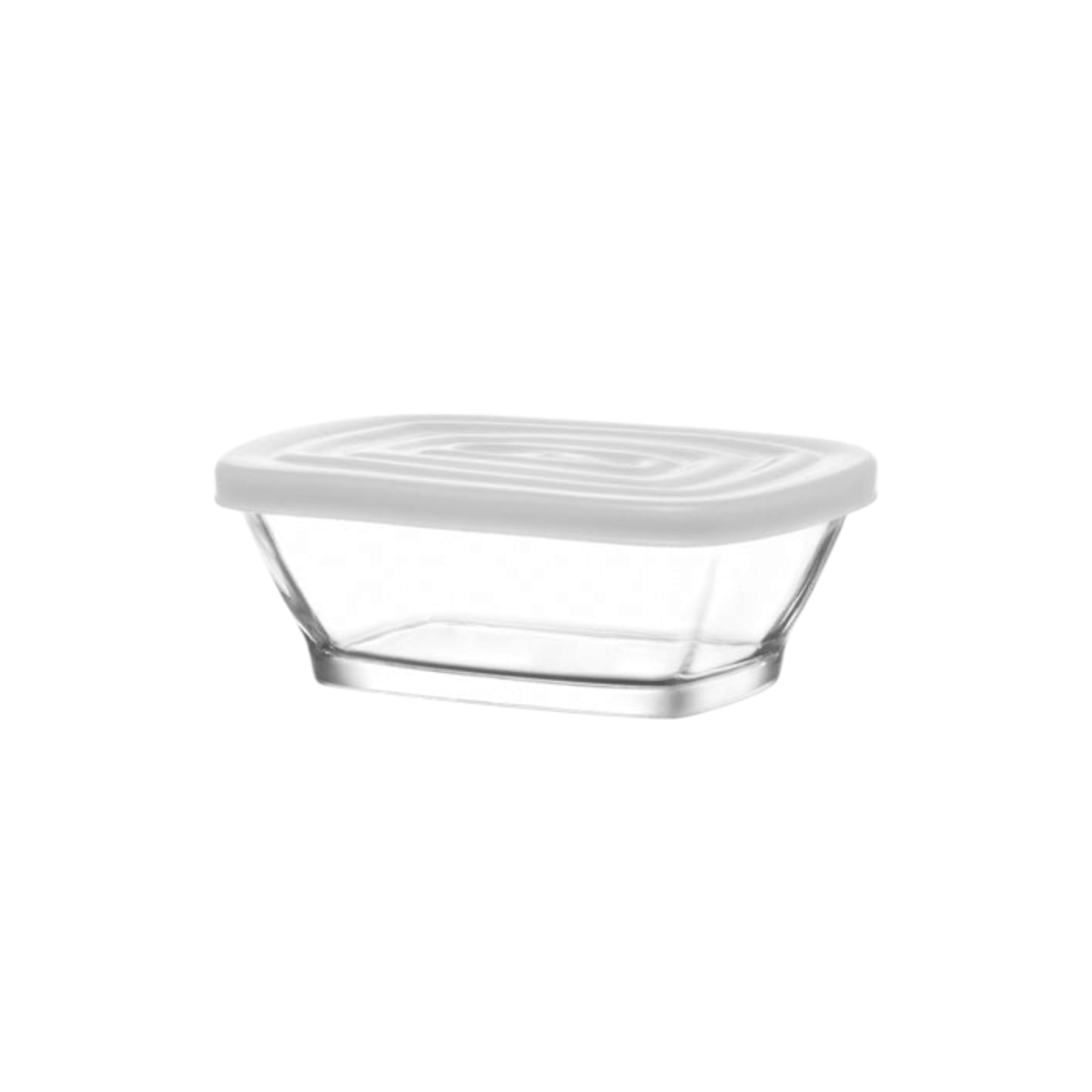 LAV Glass Storage Container with White Lid Rectangle 375ml SGN1367