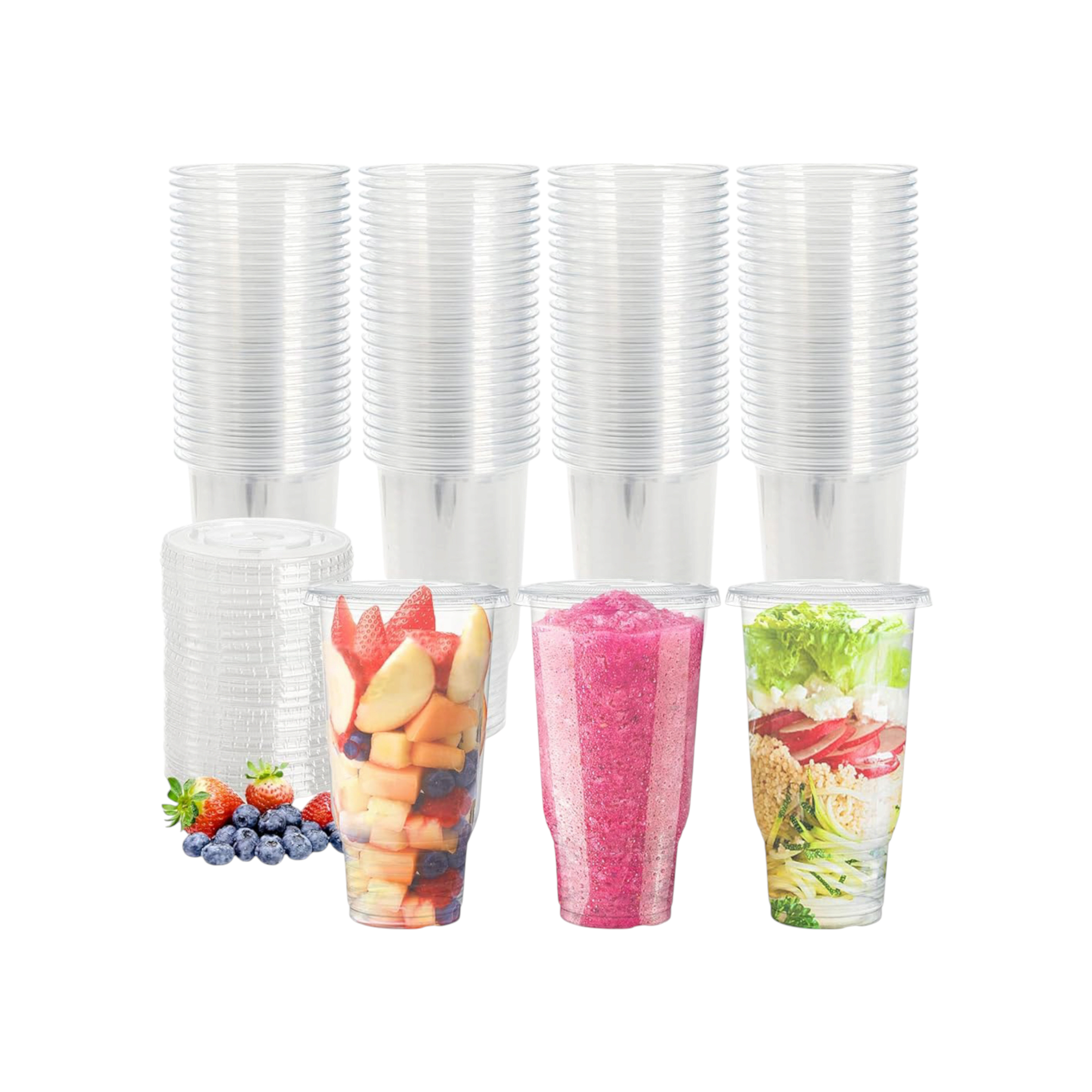 600ml Disposable Plastic Clear Cup Large 50pack