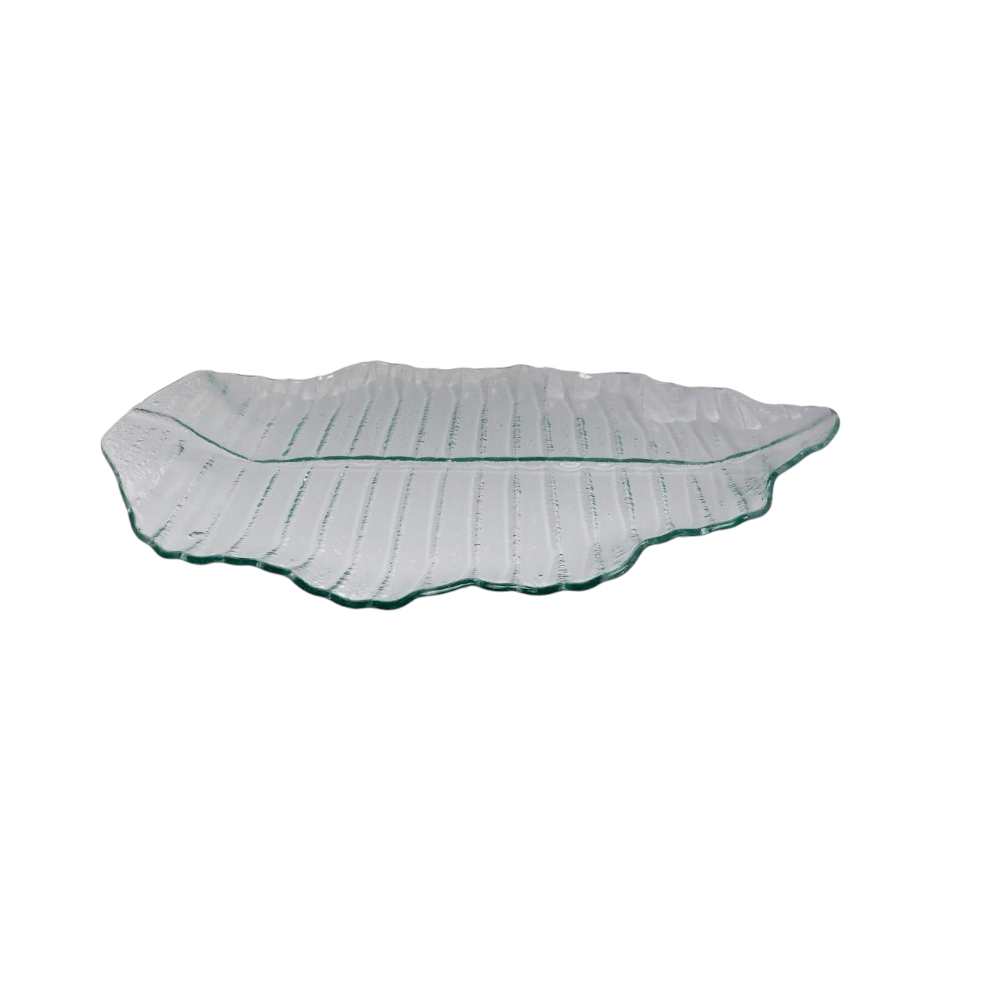 Regent Glass Leaf Platter Bubble Large 460x280x45mm