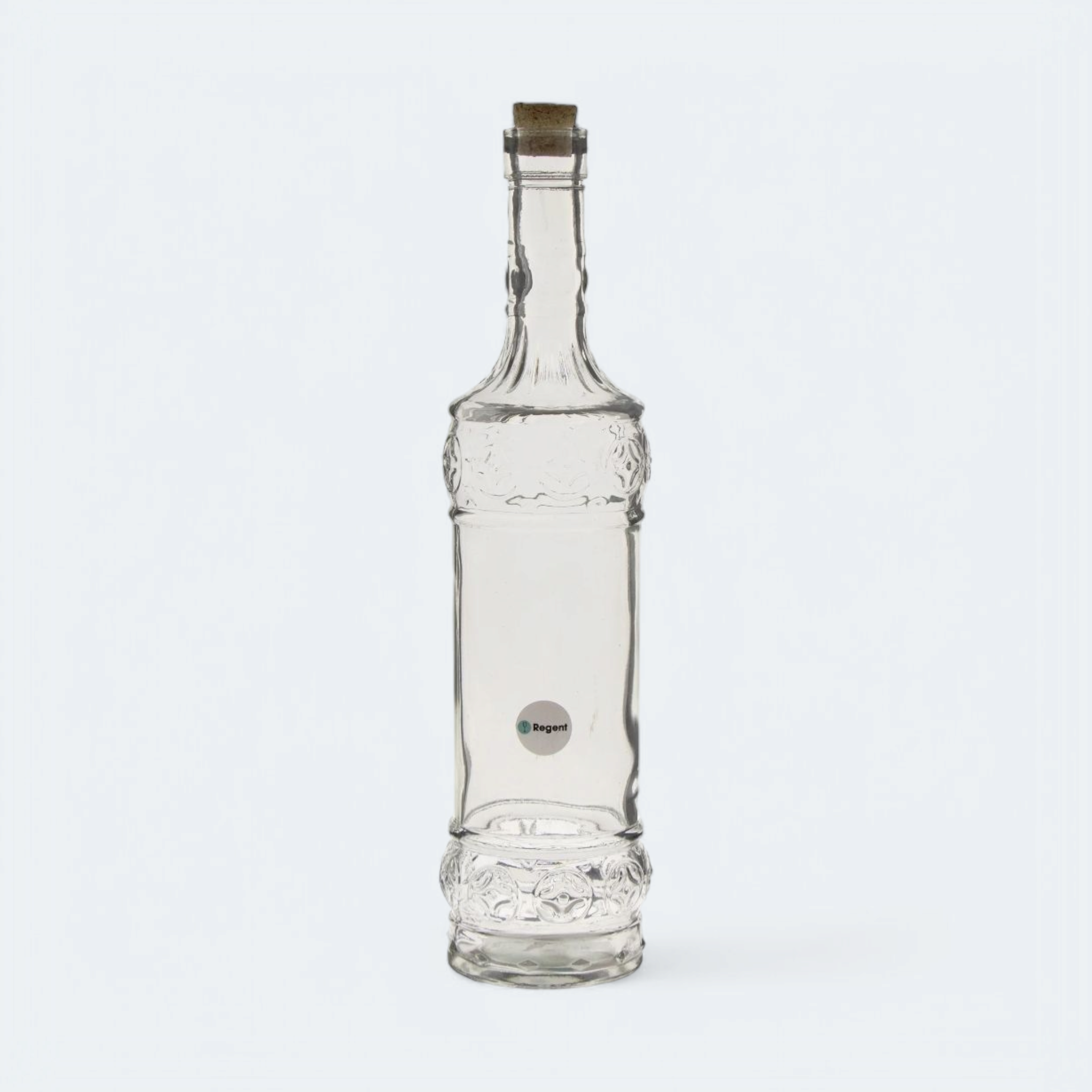 Regent Glass Vintage Style Deco Embossed Bottle 1L with Cork Lid 26137