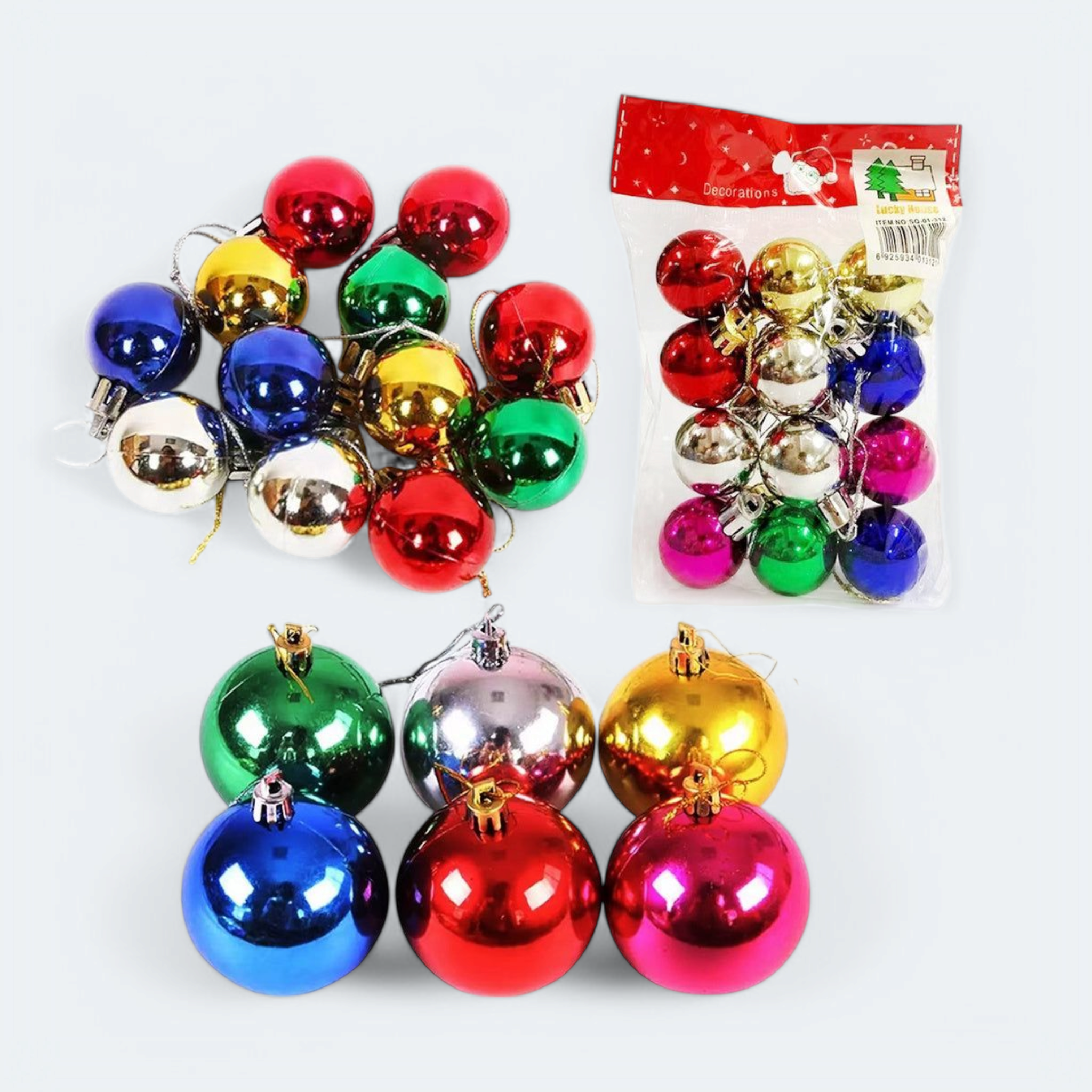 Deco Ball Solid Color Assorted 6cm 9pack