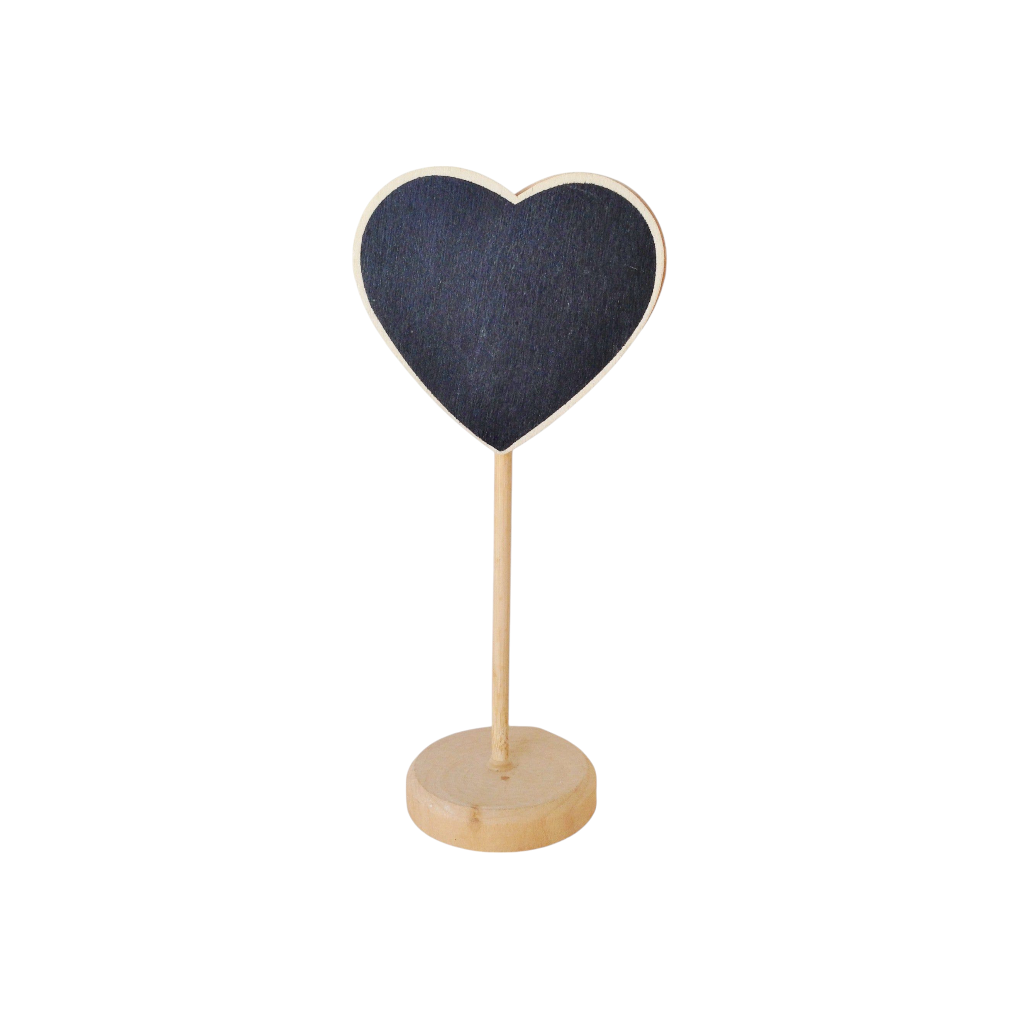 Mini Heart Chalkboard Wooden Stand 8x17cm Black Board Notes for Parties
