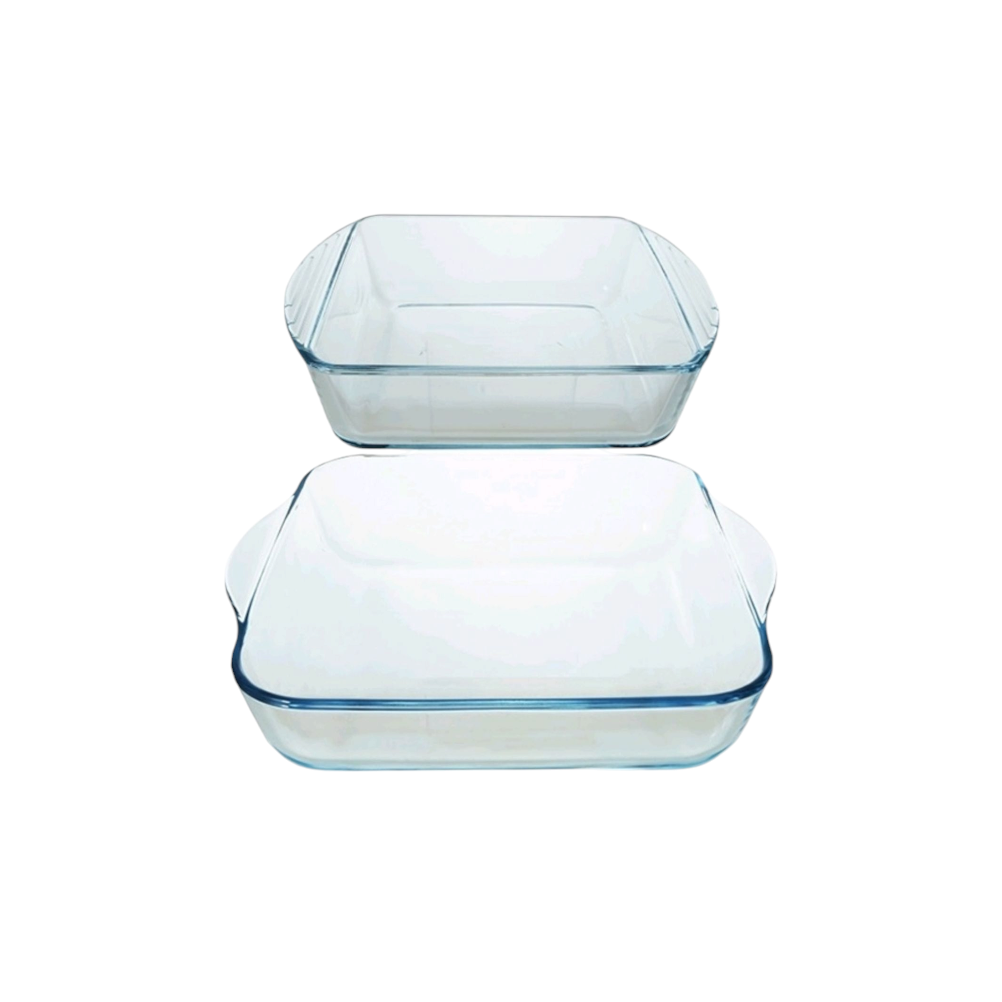 Borcam Glass Serving Dish Square Tray 1040ml and 1950ml 2pack 23037
