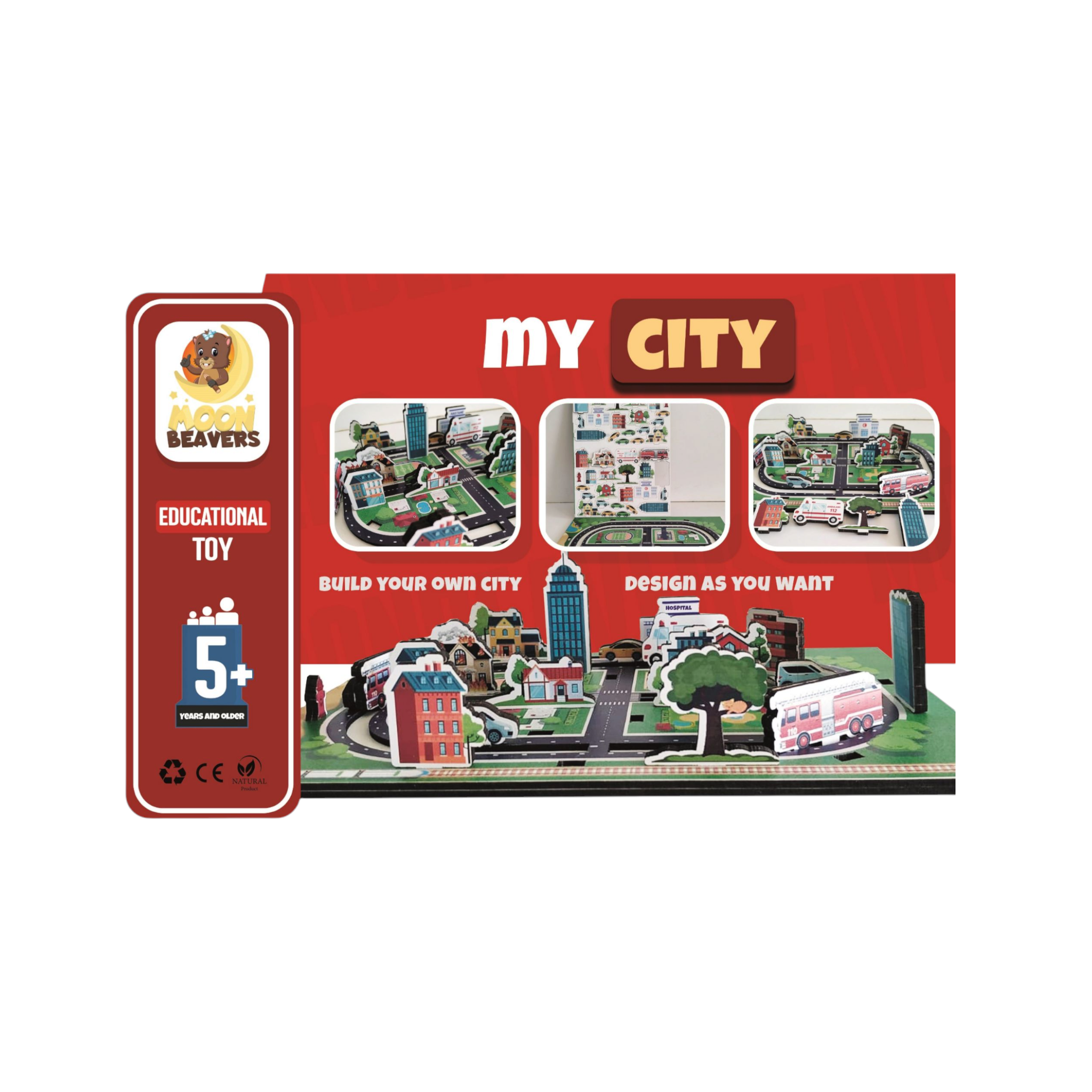 Educational Toy Build My City Puzzle Boad 20x20cm MB63