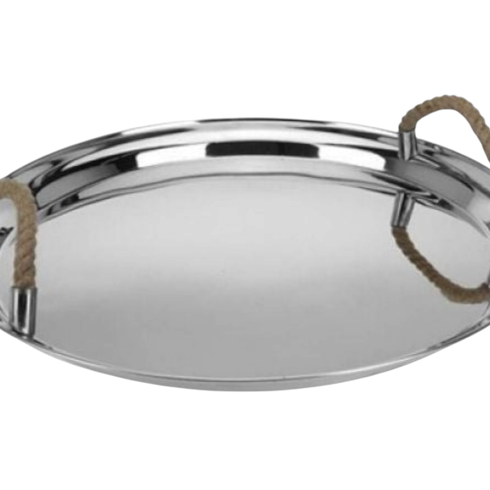 Stainless Steel Serving Tray 44cm with Rope Handles SS394