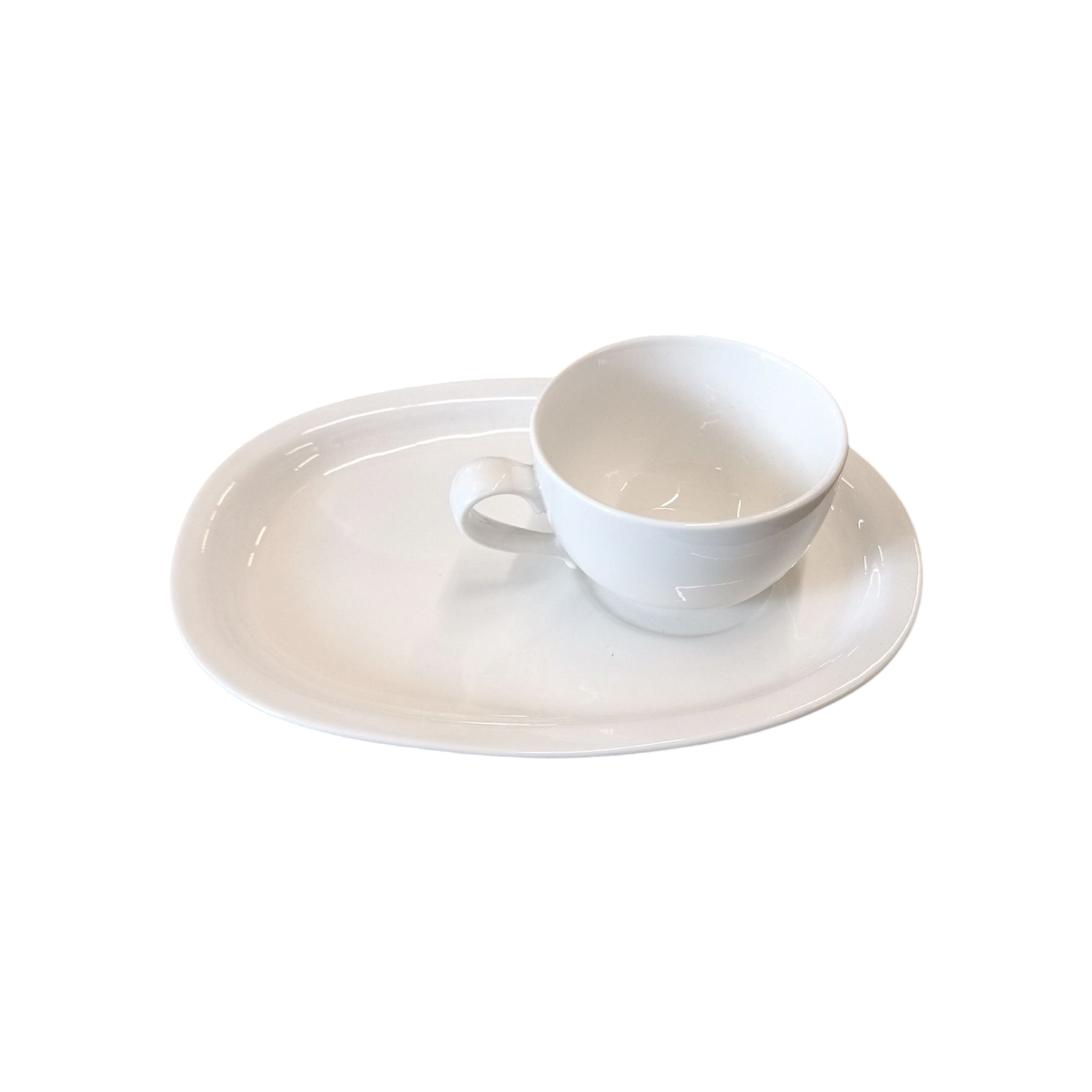White Ceramic Coffee Cup and Saucer 5x9.5x6.5cm