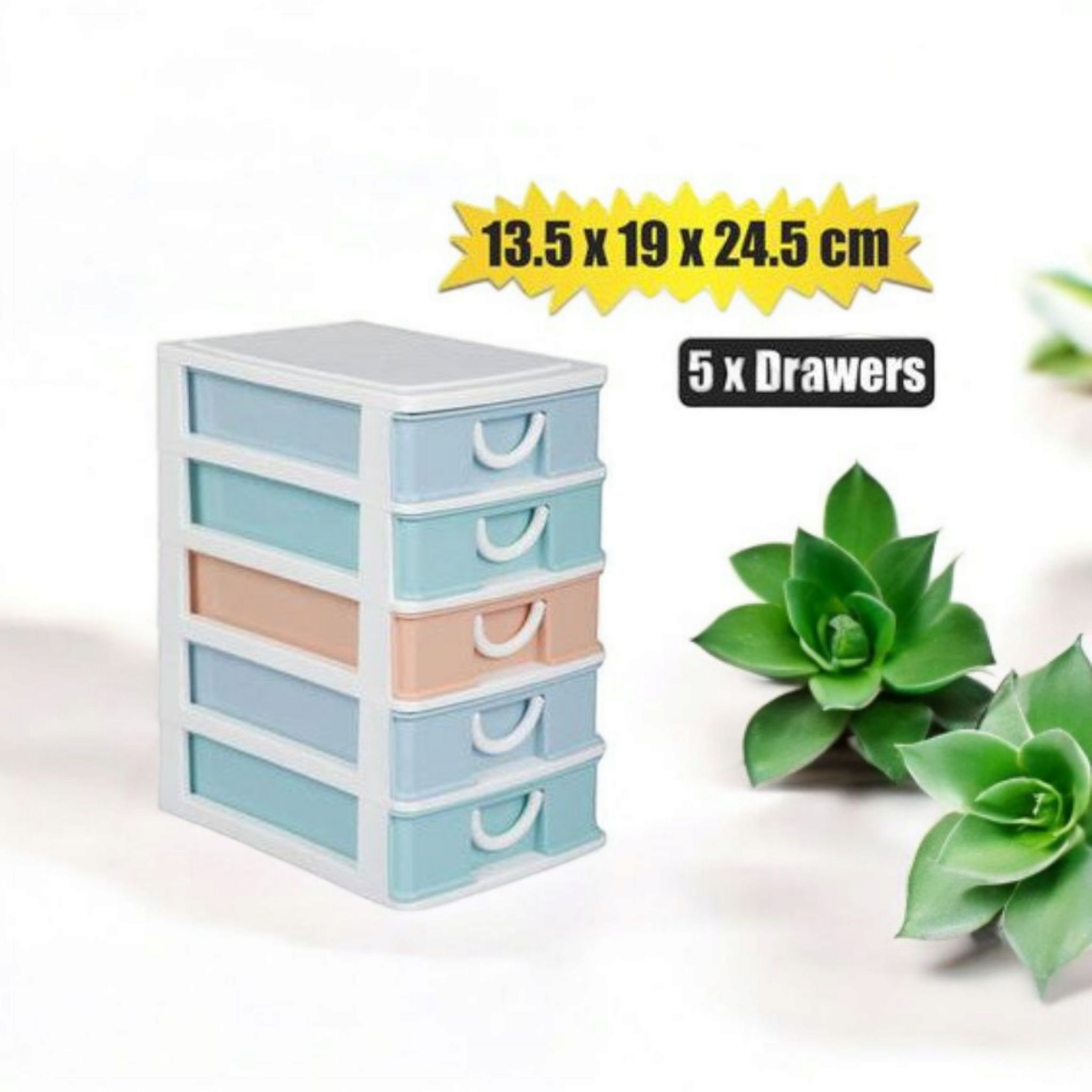 Household Storage 5-Drawer Unit 19x13.5x24.5cm-104-000123