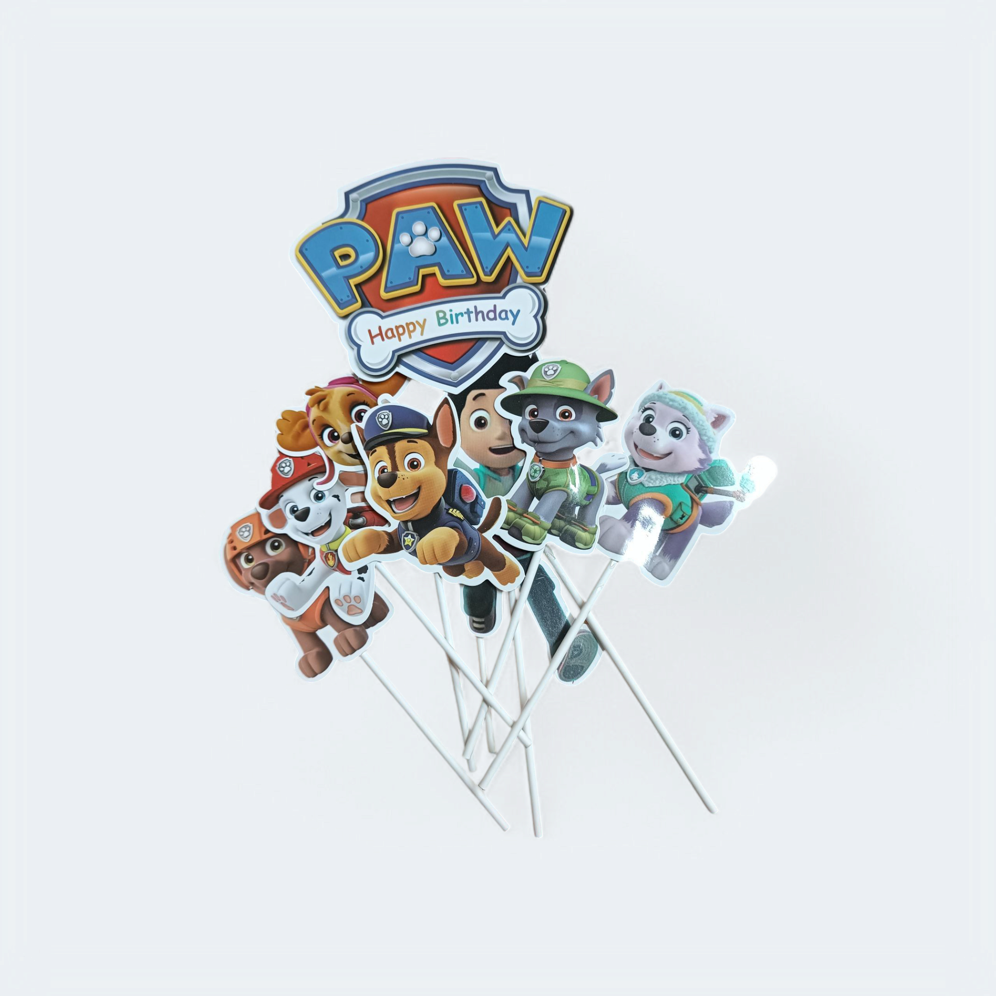 Disney Paw Patrol Theme Card Cake Topper 8pc Set