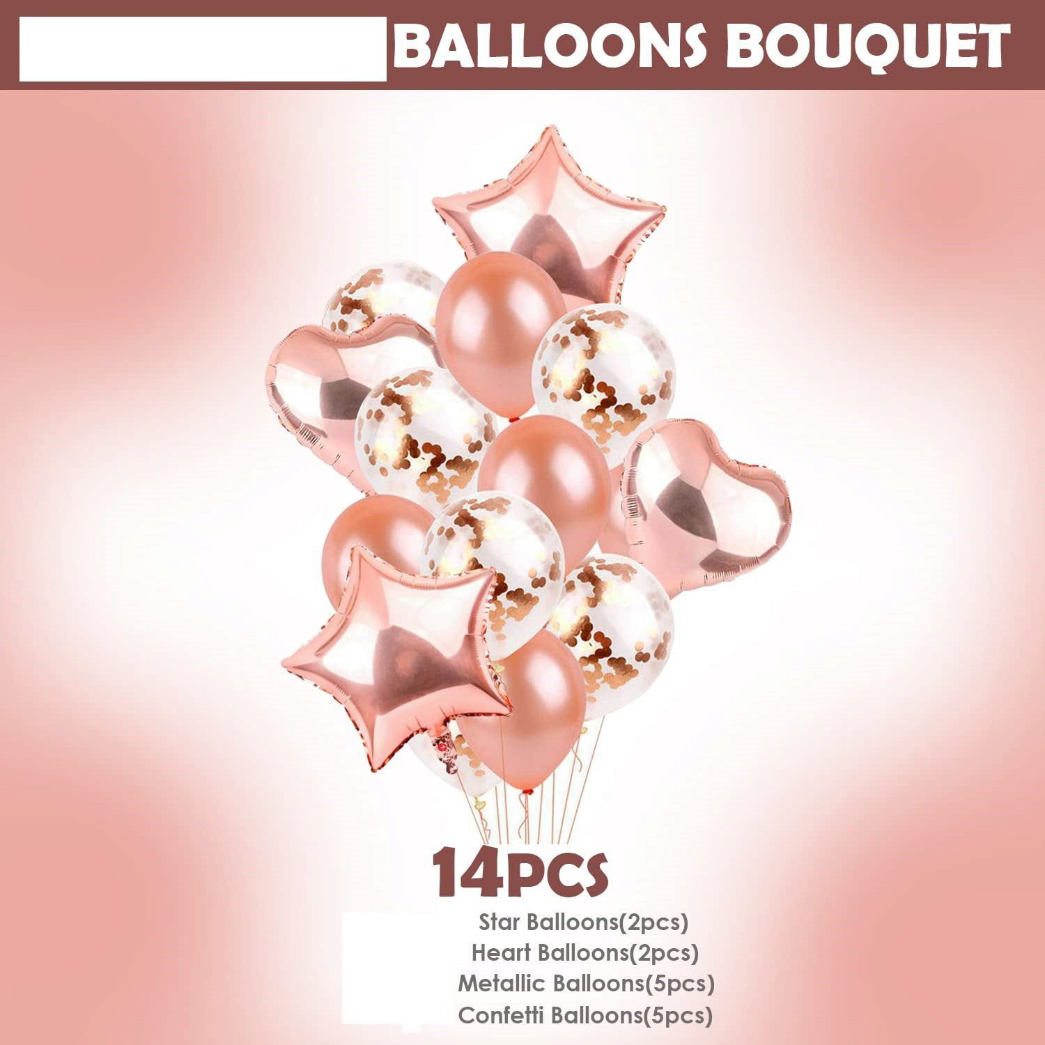 Party Latex Balloon 14pcs Set Gold