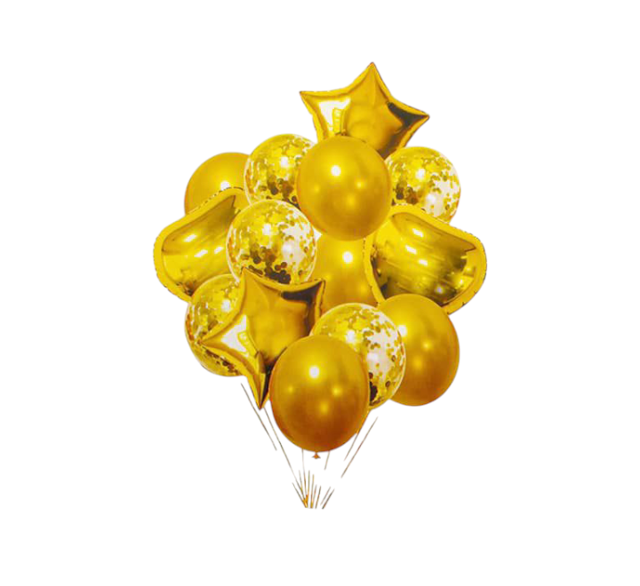 Party Latex Balloon 14pcs Set Gold