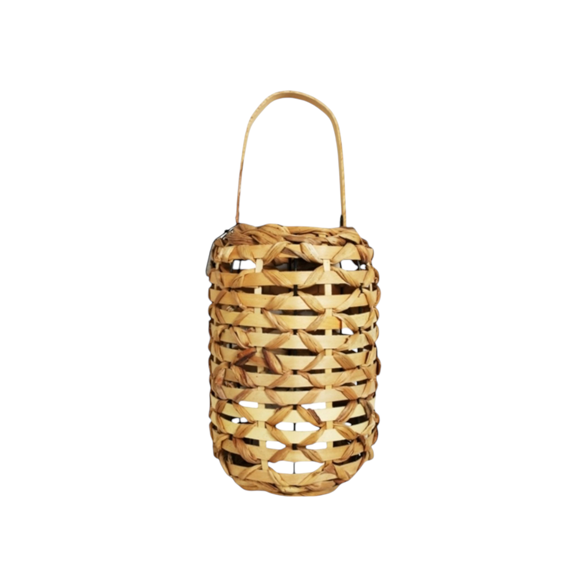 Natural Wood Lantern Hanging Round 20x47cm 13146