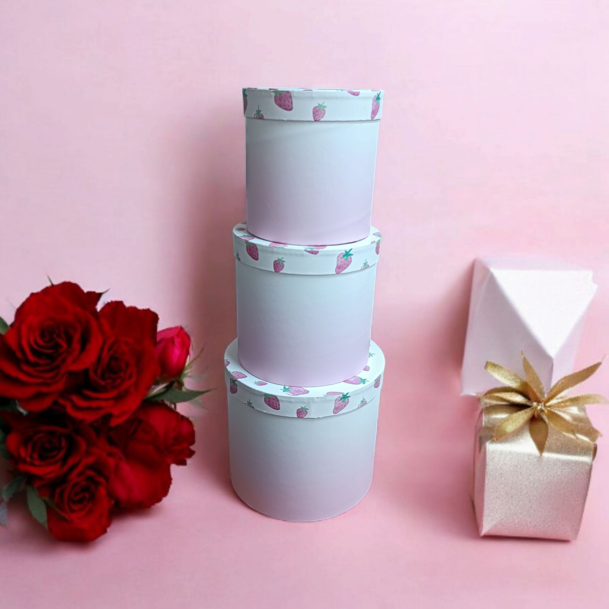 Gift Paper Boxes Round 3pc Set