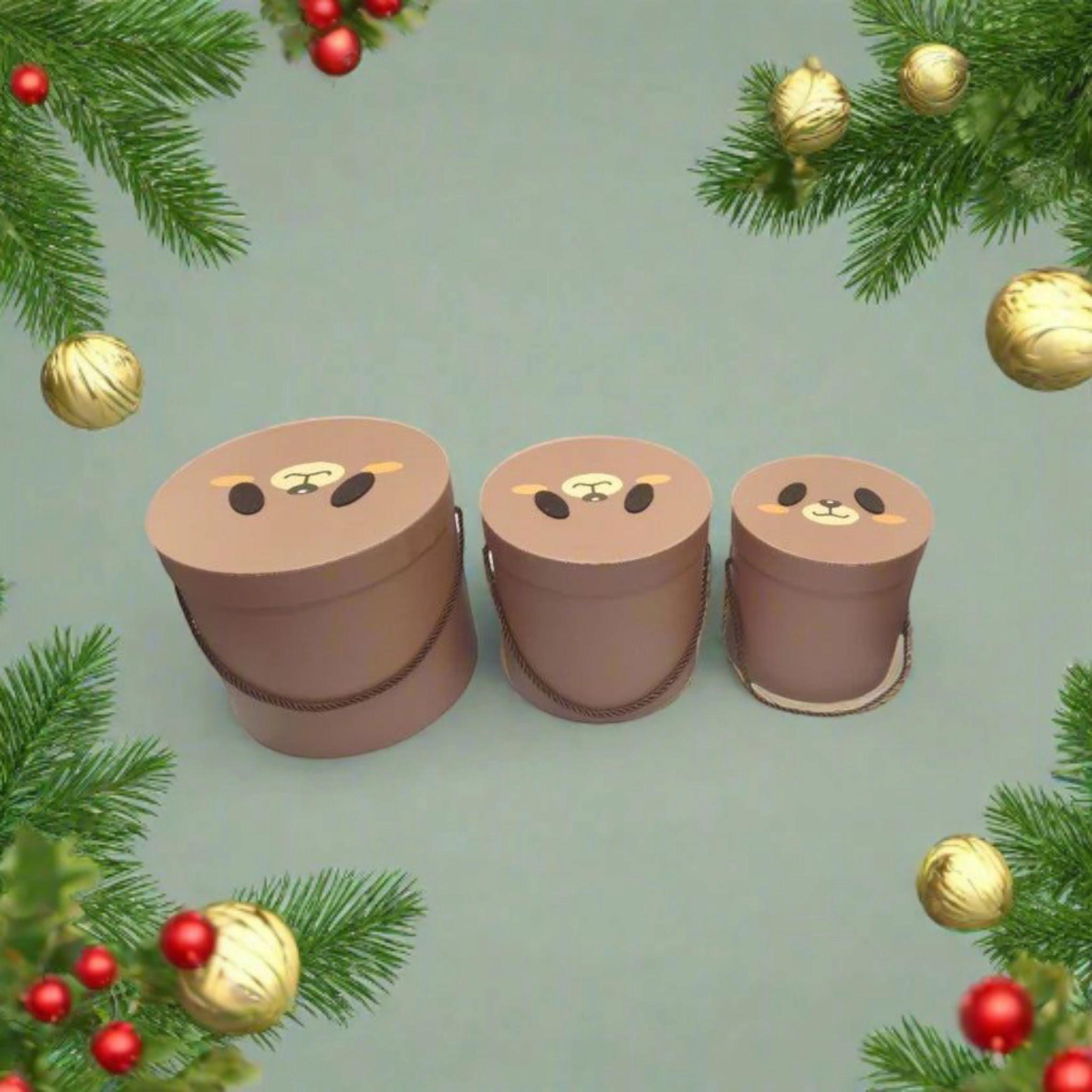 Gift Paper Boxes Round 3pc Set
