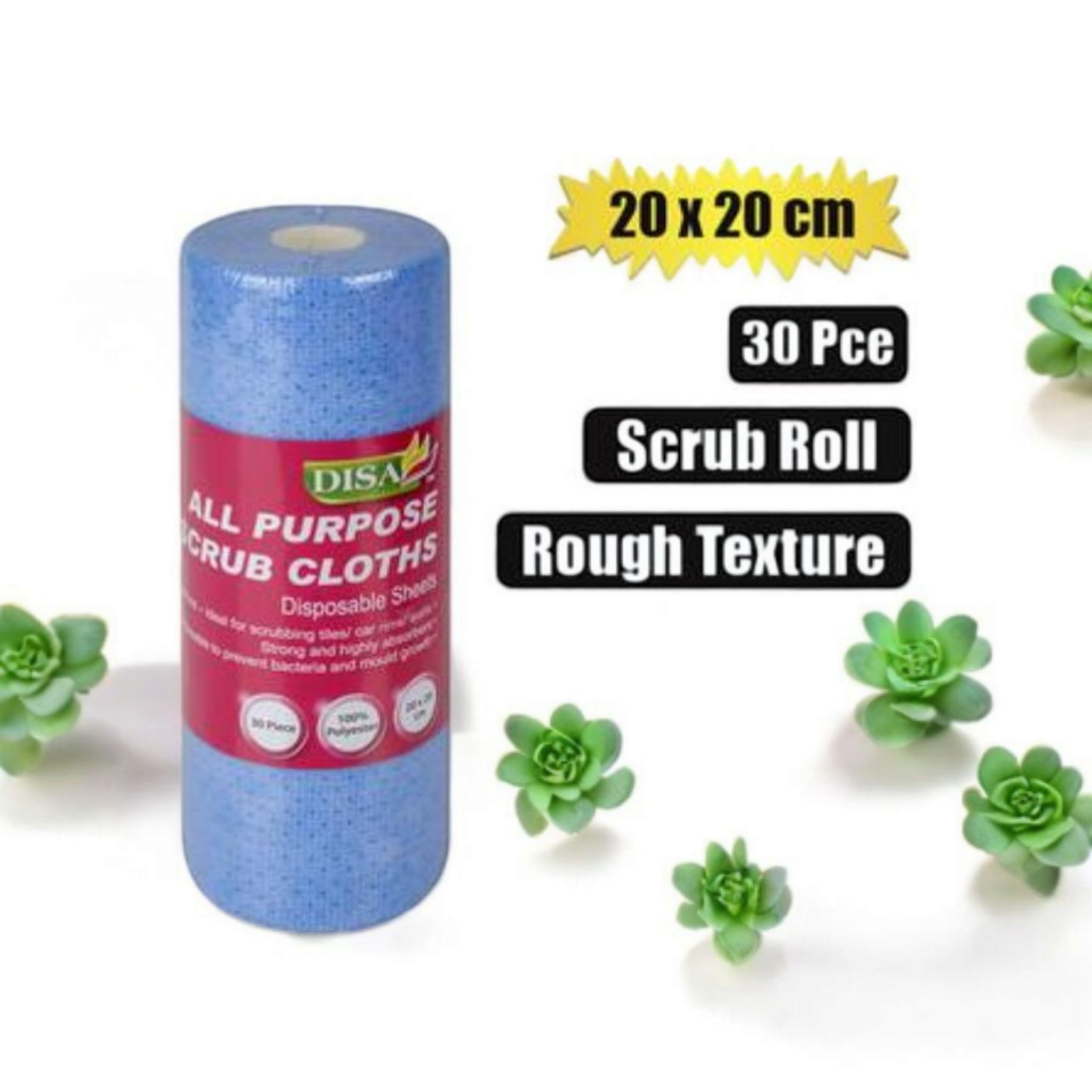 Disa Cleaning Scrub Cloth Roll 20x20cm 30pcs