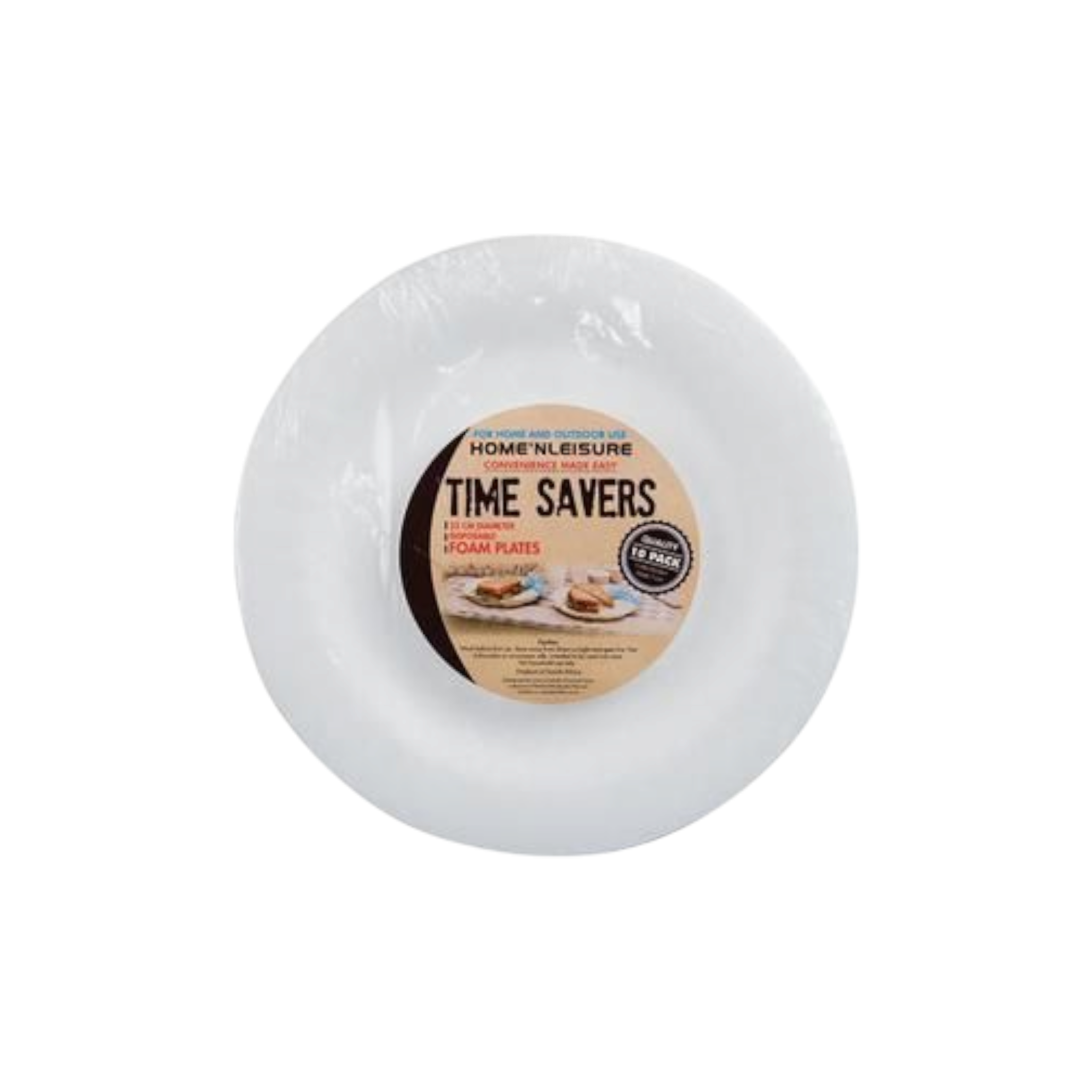 Time Savers Fomo Picnic Disposable Foam Plates 213cm 10pack