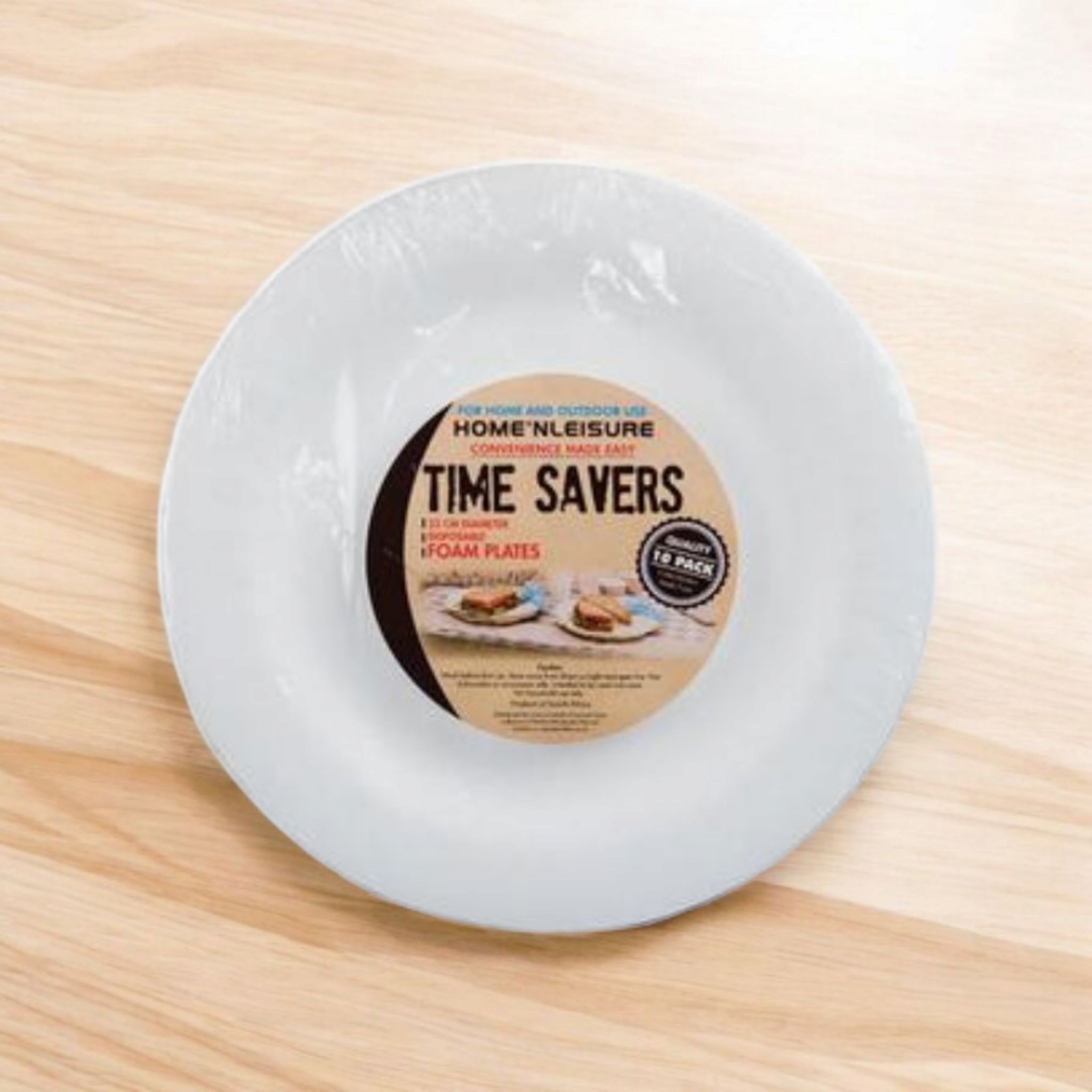 Time Savers Fomo Picnic Disposable Foam Plates 213cm 10pack