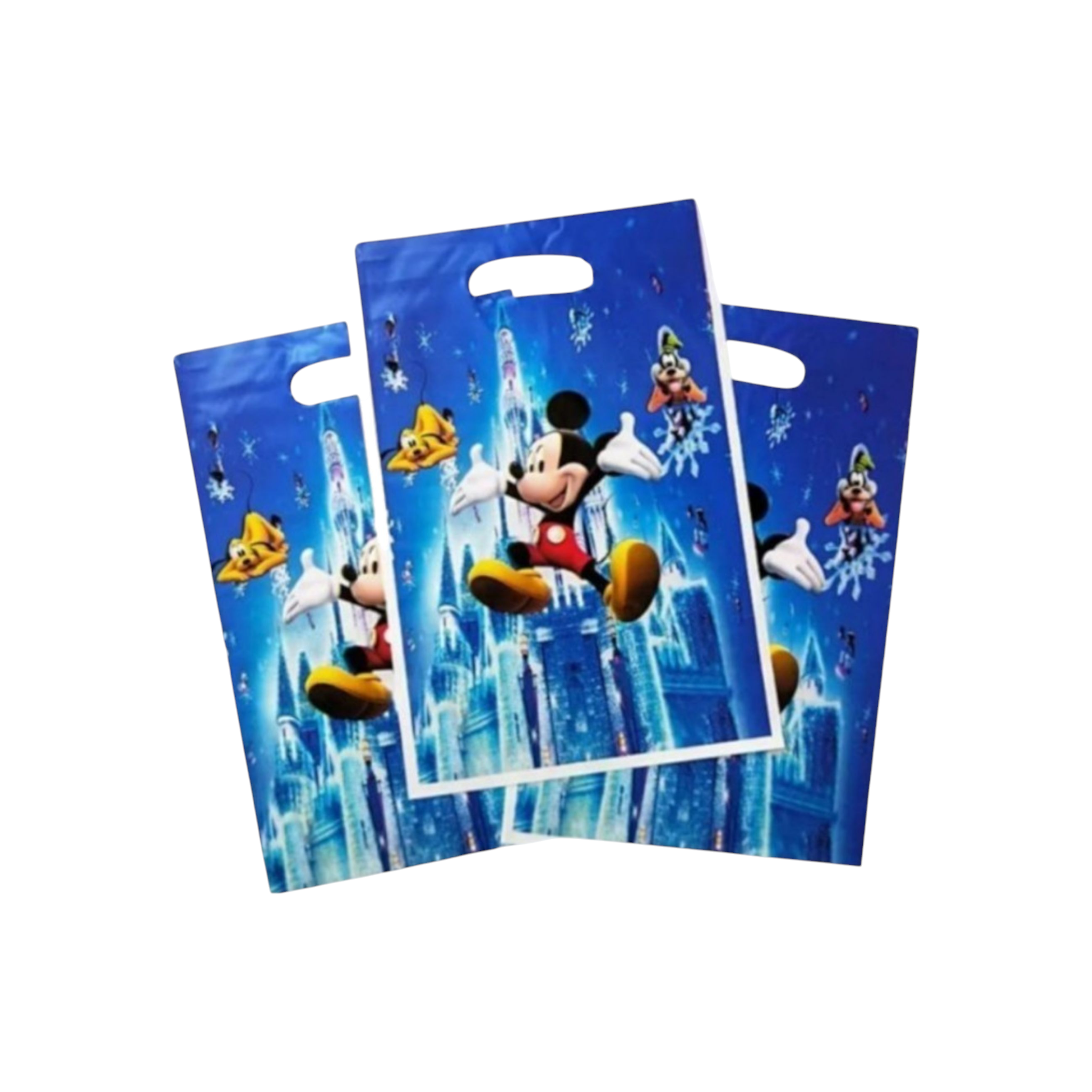 Disney Party Loot Plastic Treat Bags 16x25cm 10pack Die Cut Handle