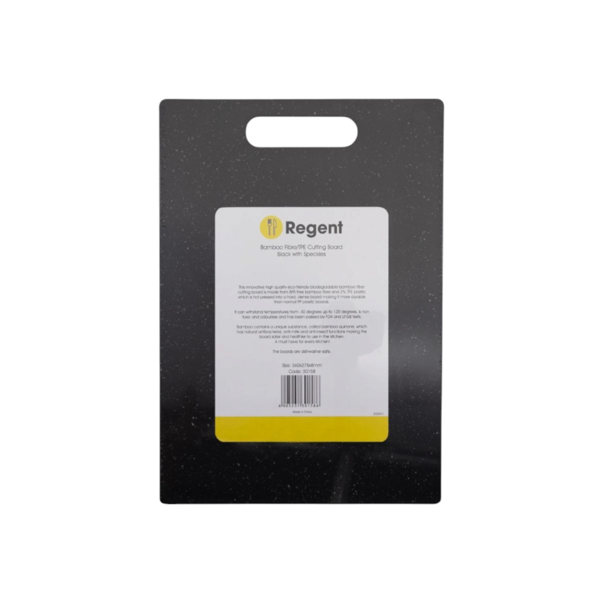 Regent Kitchen Cutting Board Bamboo Fiber Black with Speckles 360x275x8mm