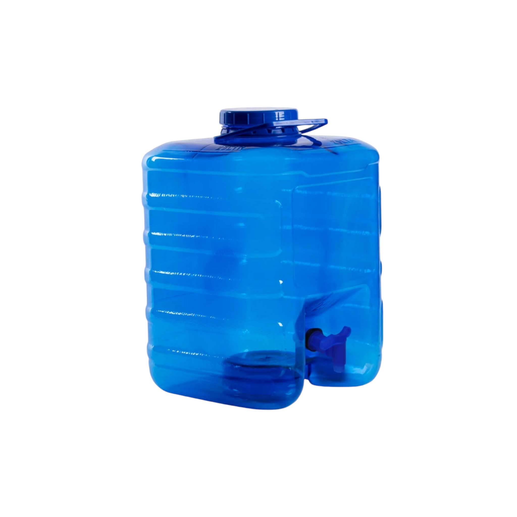 20L PET Water Dispenser with Tap Square Blue Plastic