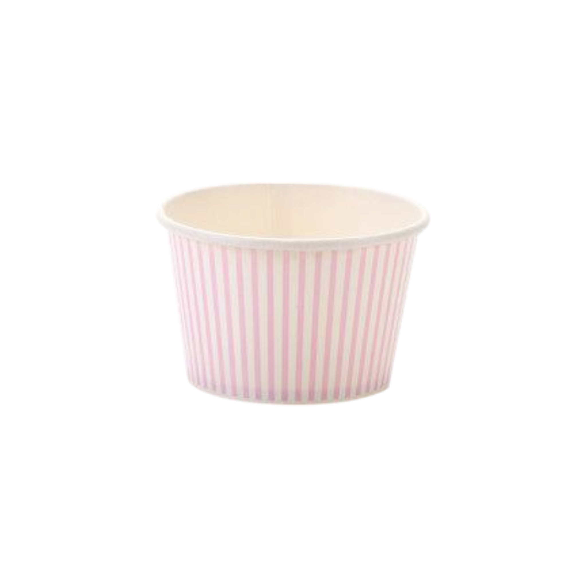 Ice Cream Paper Cups 250ml Baby Pink Stripes Vintage Tubs 10pack