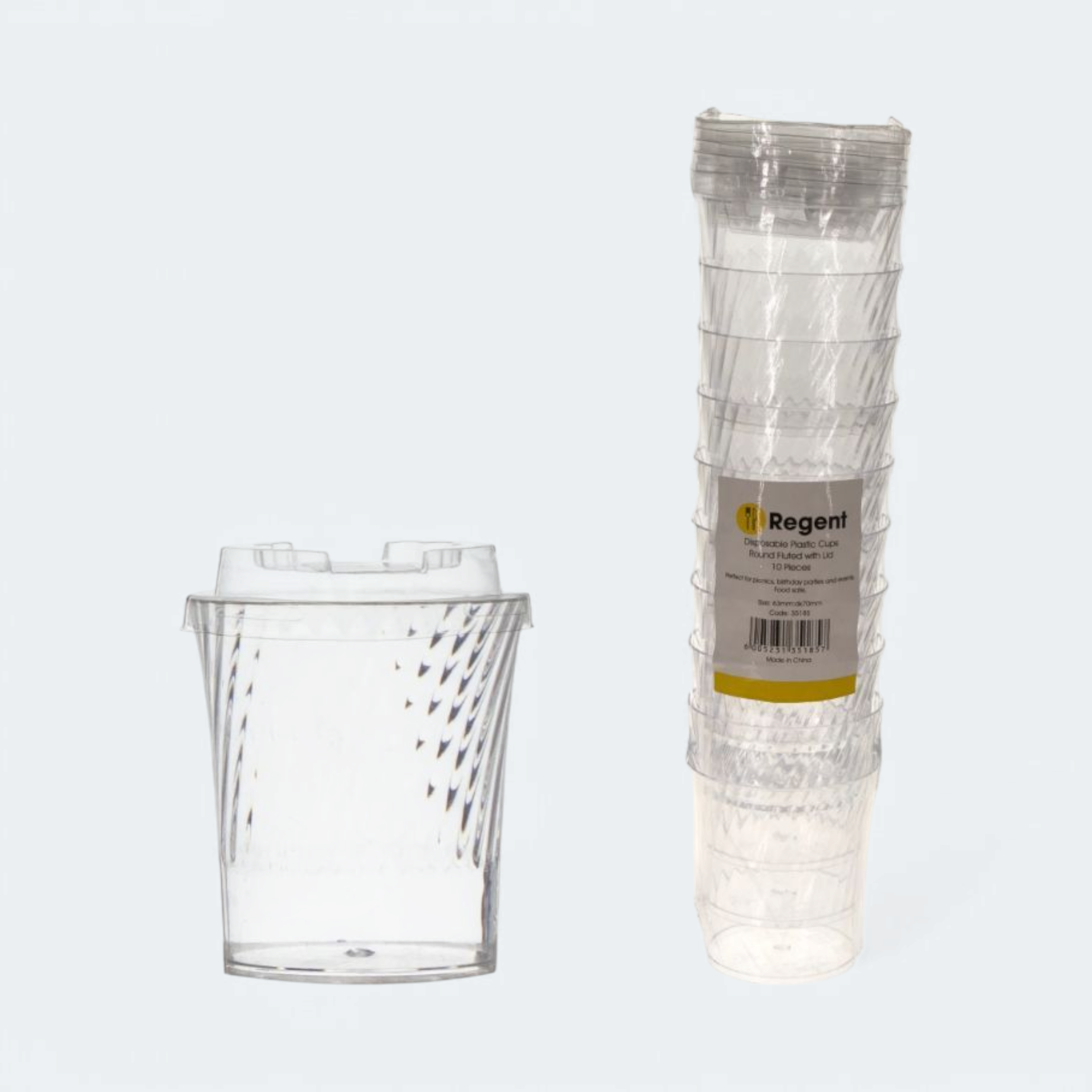 Regent Acrylic Mini Dessert Cup Round Fluted with Lid 10pack 35185