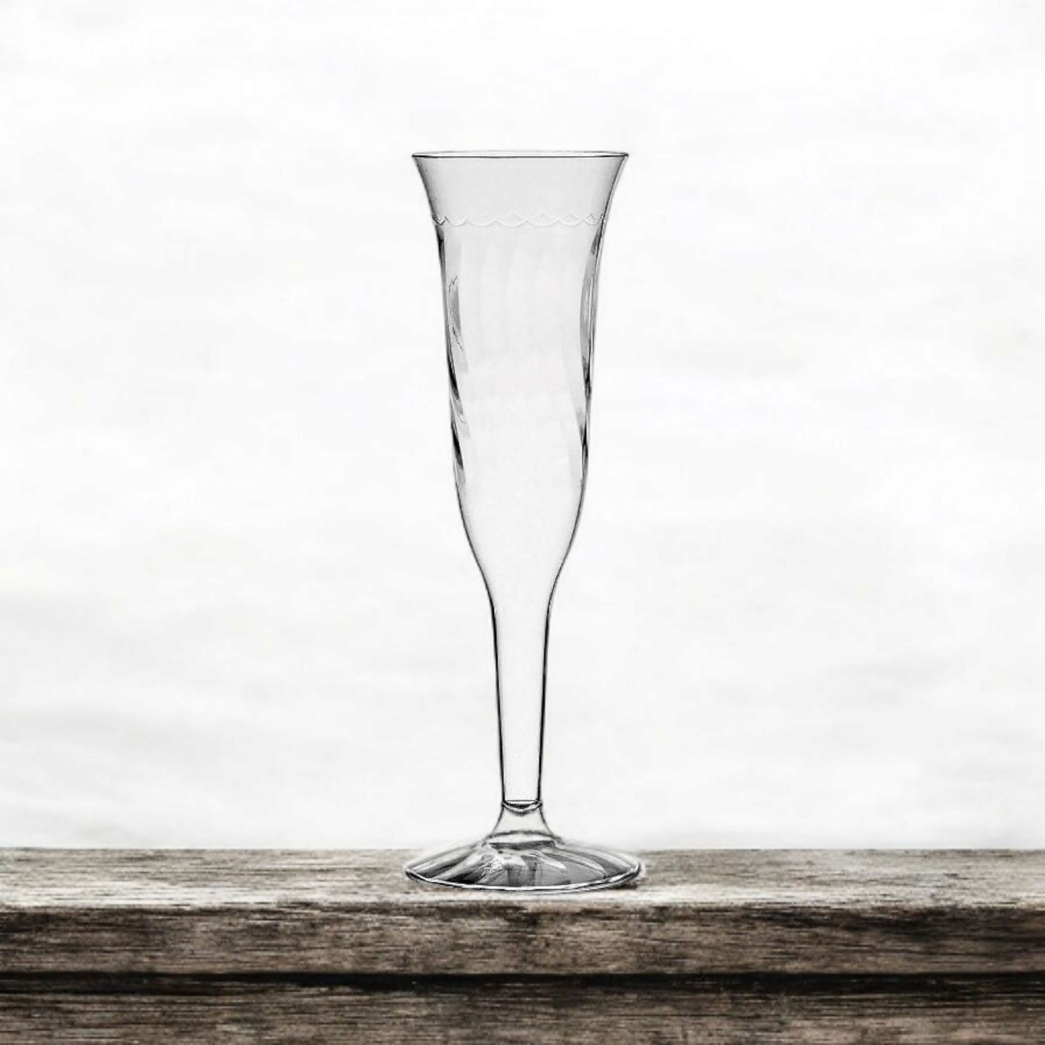 Fluted Cocktail Picnic Plastic Glass 165ml Crystal Wave Stemmed 8pack