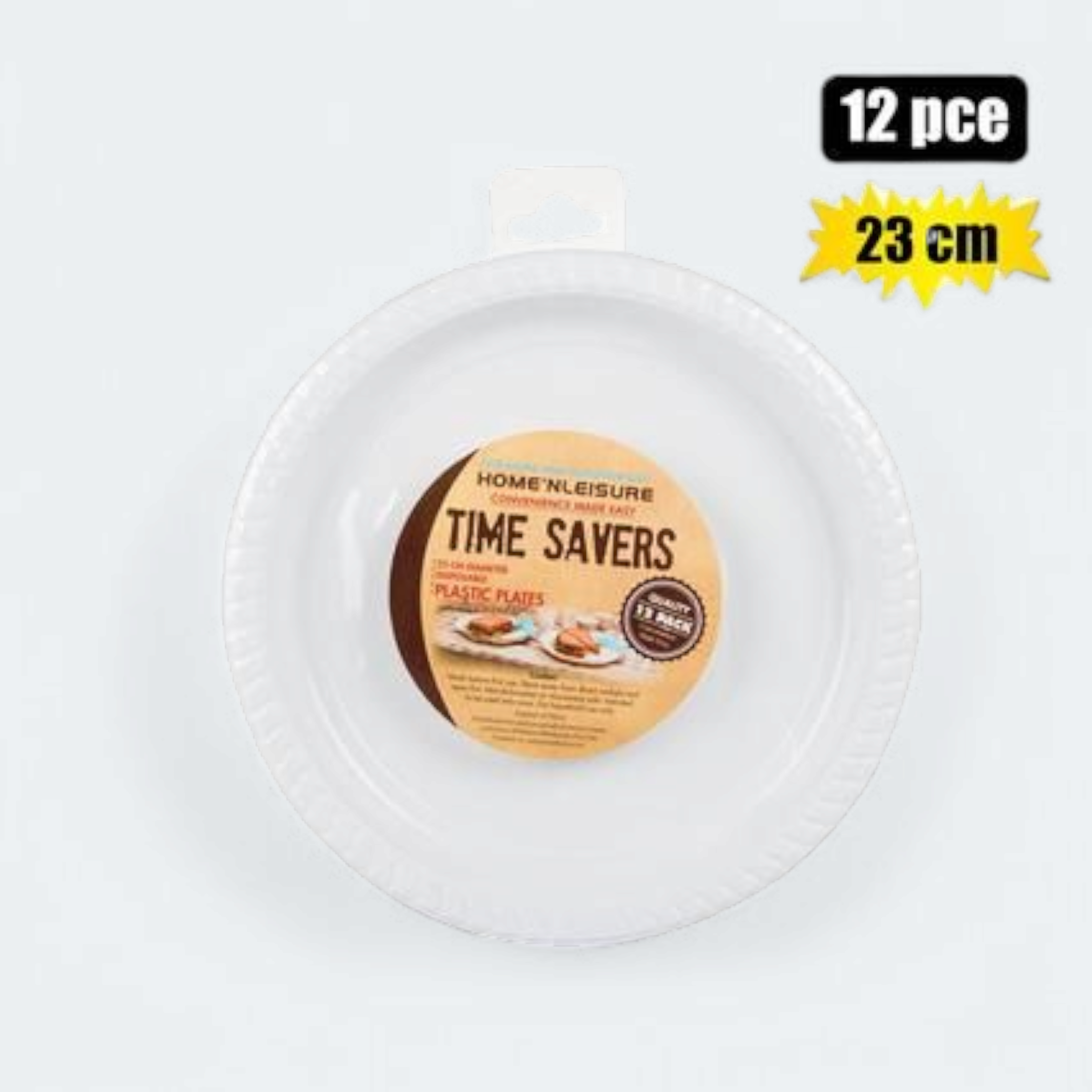 Time Savers Disposable Picnic Plates Plastic 23cm 12pack