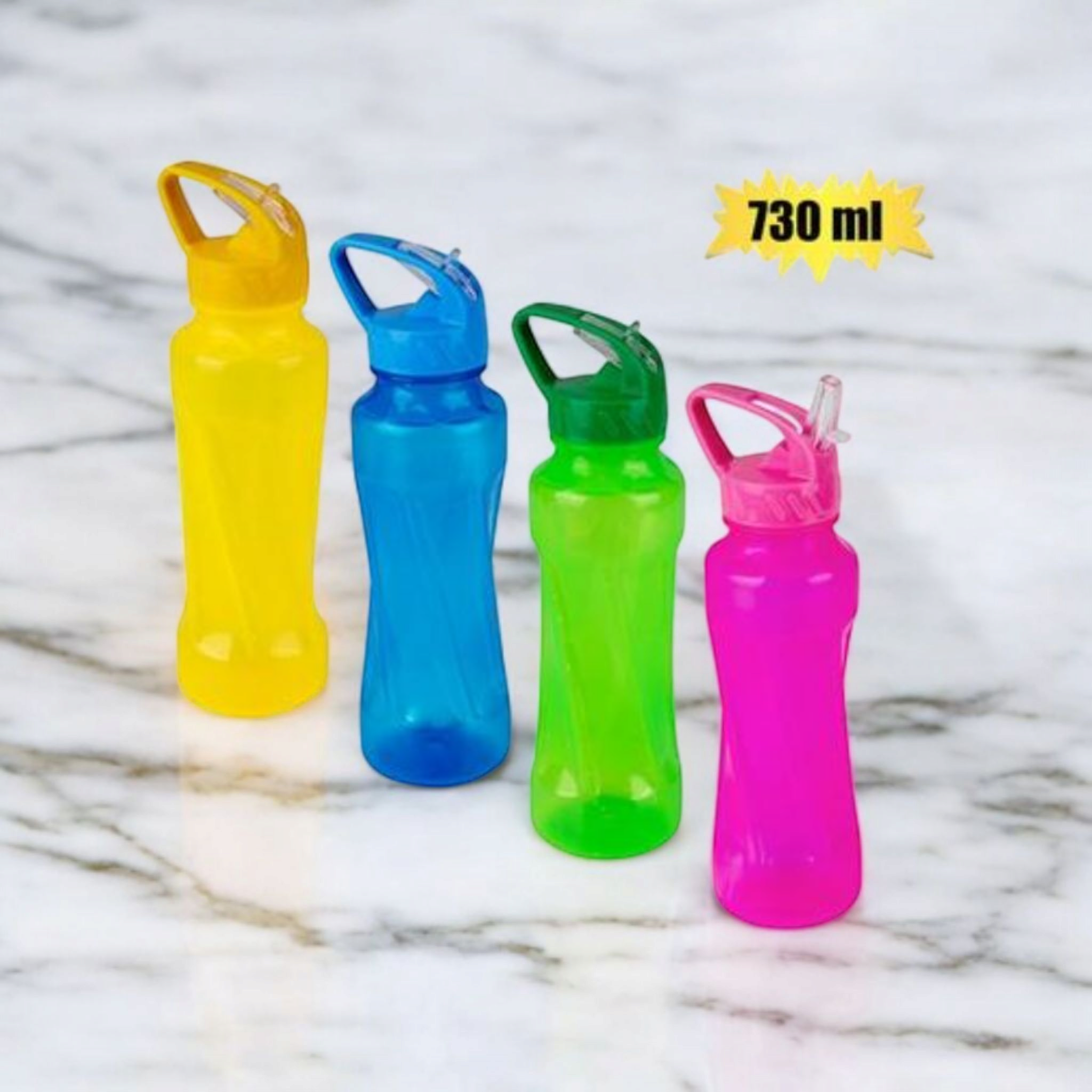 730ml Sports Water Bottle with Straw Twist Design
